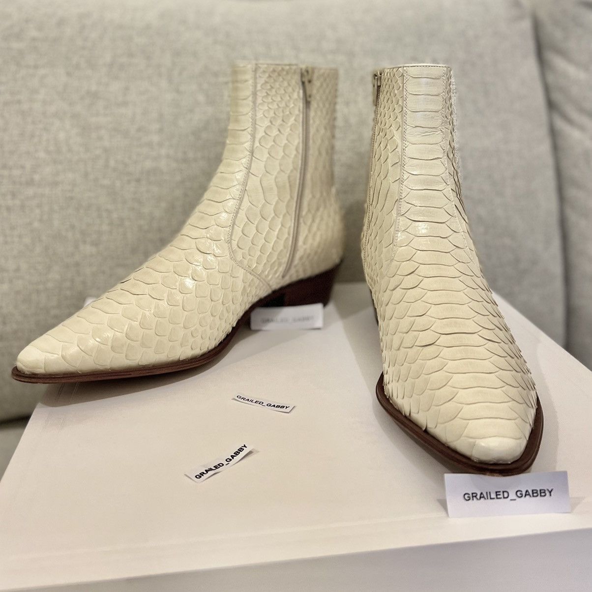 Celine × Hedi Slimane Jacno Zipped Boot In Shiny Python Size US 8 / EU 41 - 6 Thumbnail