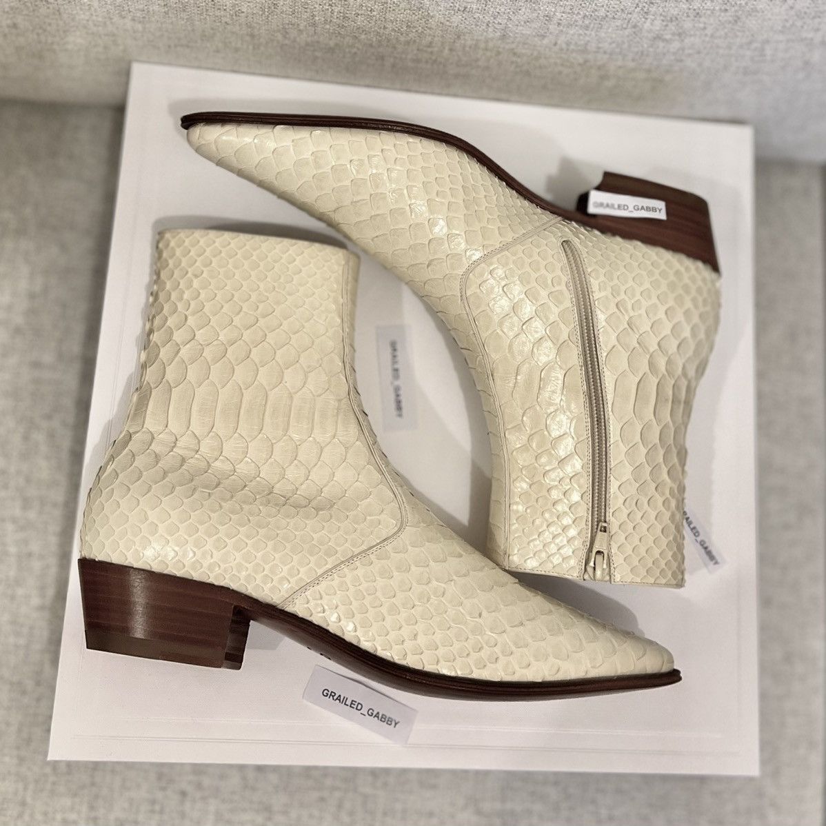 Celine × Hedi Slimane Jacno Zipped Boot In Shiny Python Size US 8 / EU 41 - 3 Thumbnail