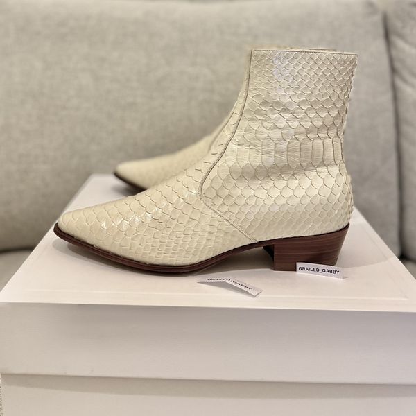 Celine Jacno Zipped Boot In Shiny Python | Grailed