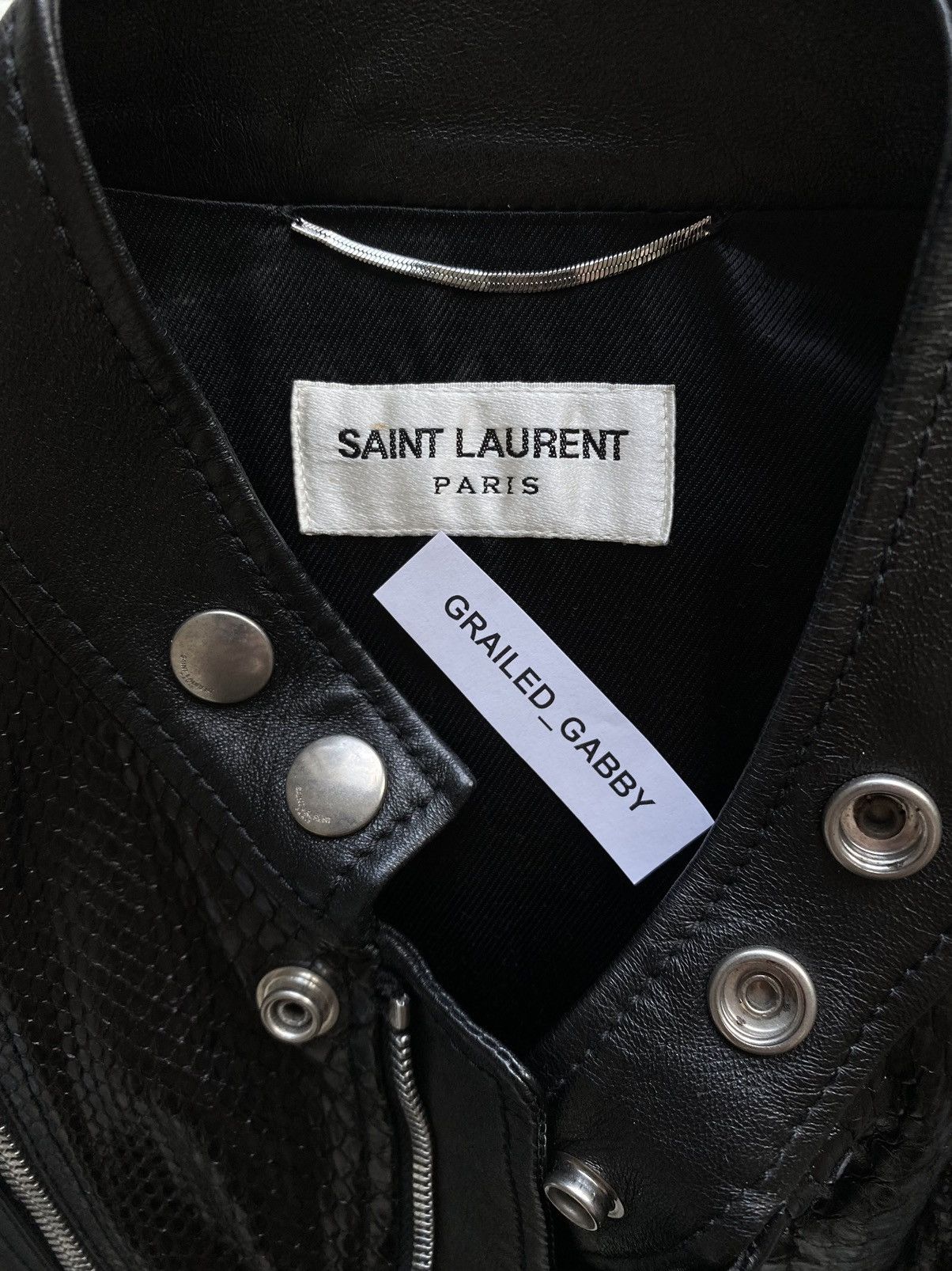 Hedi Slimane × Saint Laurent Paris FW15 Aviator Python Skin Patch Leather Jacket Size US S / EU 44-46 / 1 - 7 Thumbnail