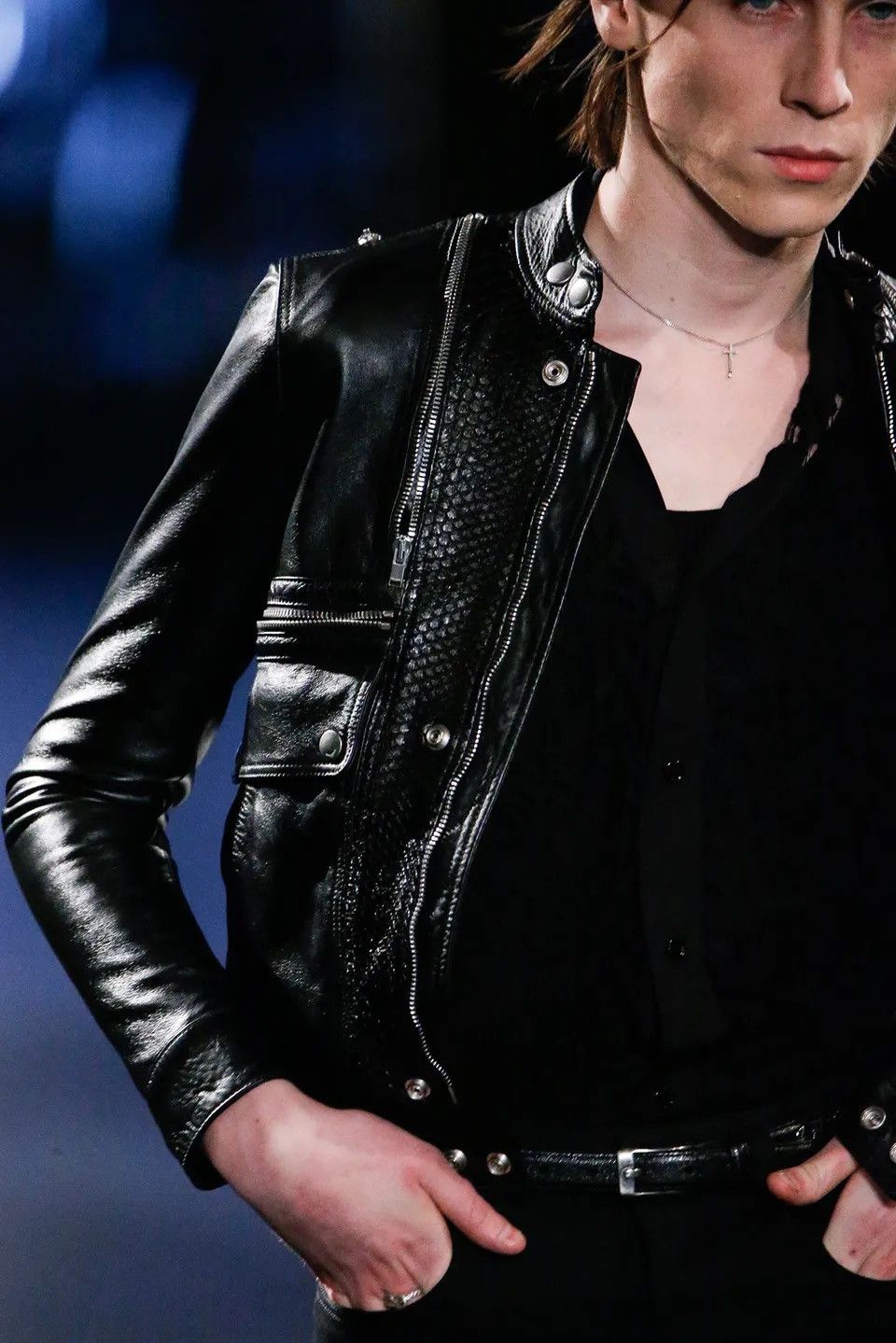Hedi Slimane × Saint Laurent Paris FW15 Aviator Python Skin Patch Leather Jacket Size US S / EU 44-46 / 1 - 11 Thumbnail