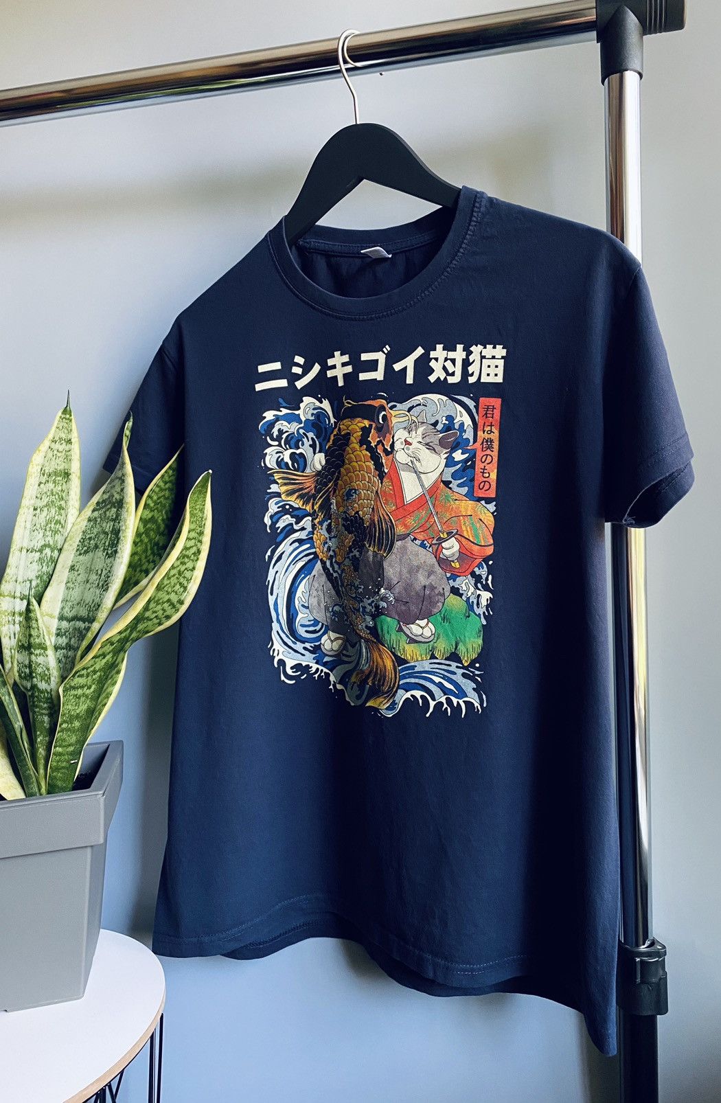 Japanese Brand The Cat And The Koi Graphic T Shirt Size US M / EU 48-50 / 2 - 2 Thumbnail