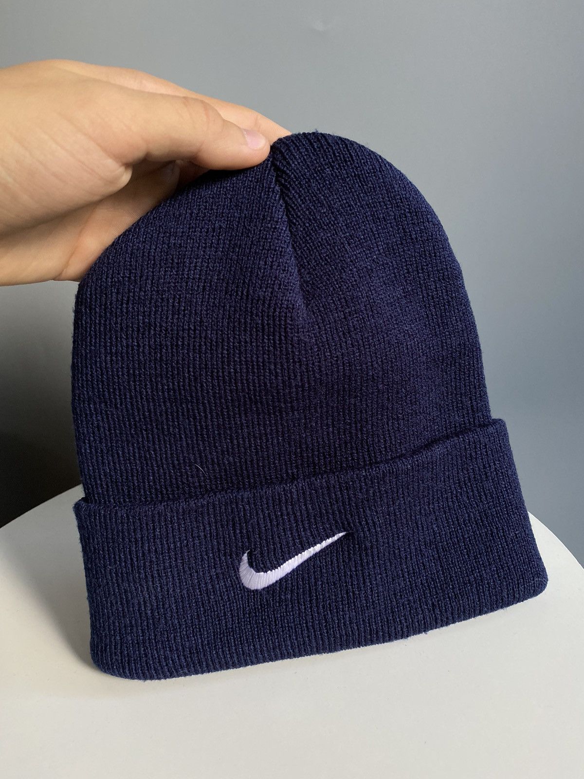 Nike × Vintage Vintage 90s Nike Swoosh Beanie Hat Size ONE SIZE - 8 Thumbnail