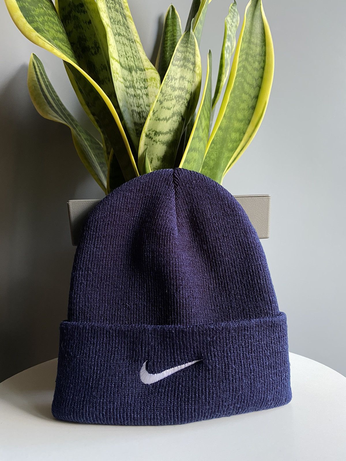 Nike × Vintage Vintage 90s Nike Swoosh Beanie Hat Size ONE SIZE - 1 Thumbnail