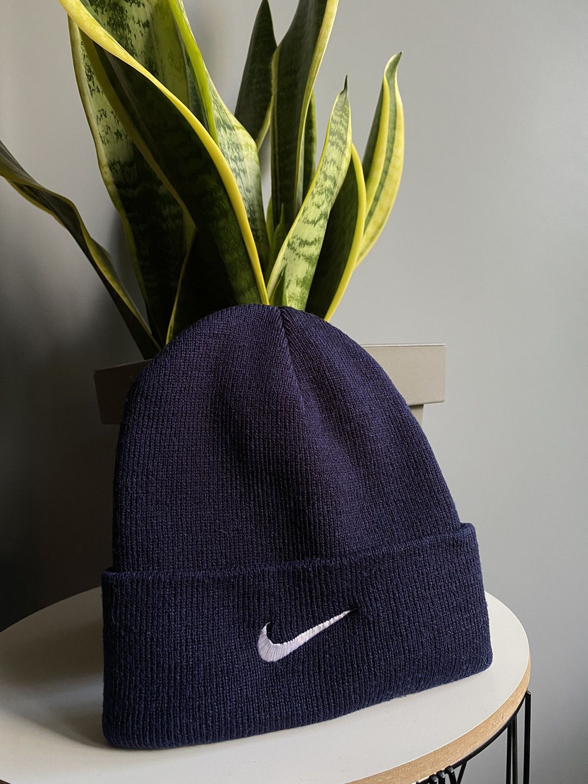 Nike × Vintage Vintage 90s Nike Swoosh Beanie Hat Size ONE SIZE - 2 Thumbnail