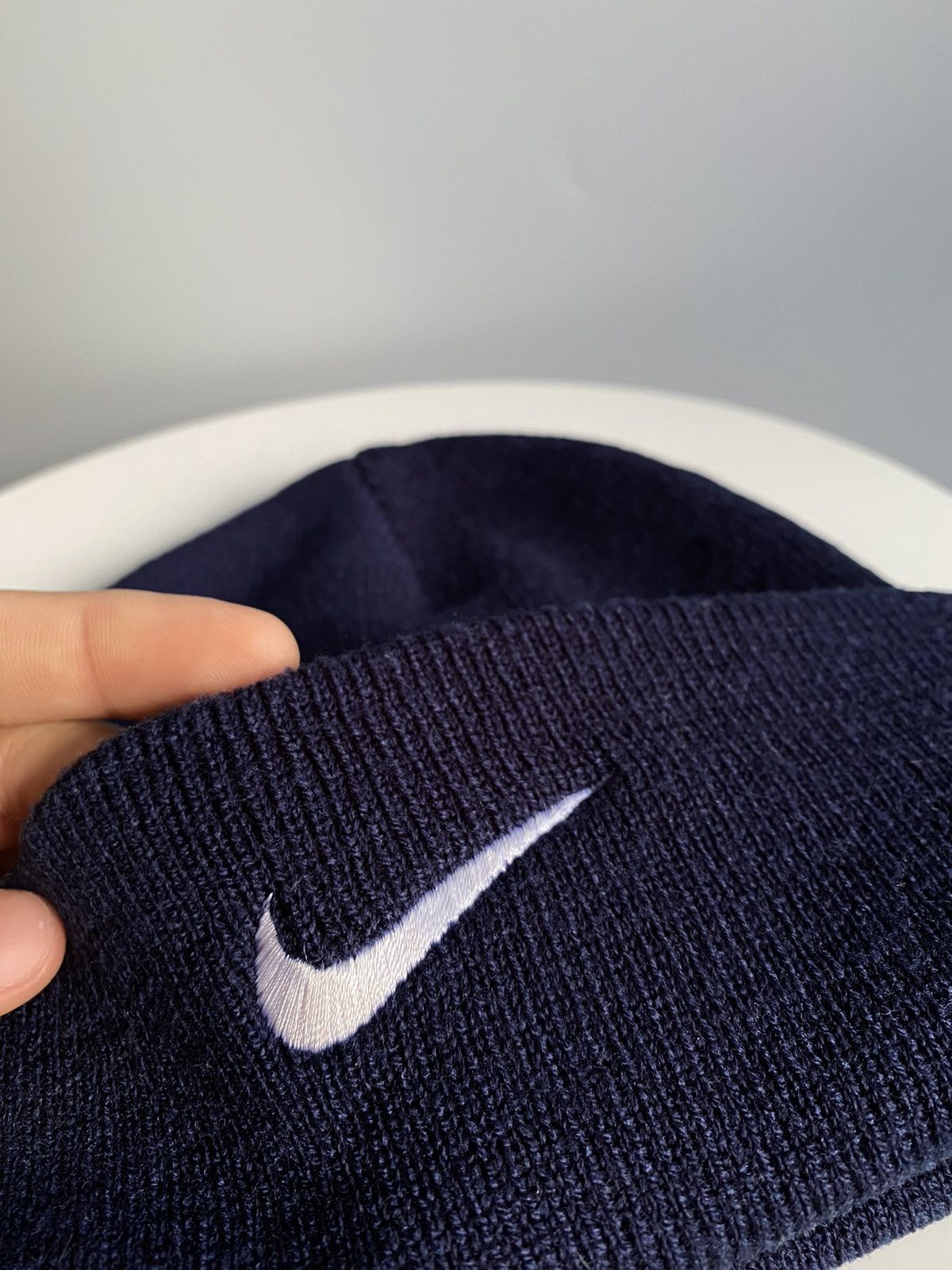 Nike × Vintage Vintage 90s Nike Swoosh Beanie Hat Size ONE SIZE - 6 Thumbnail