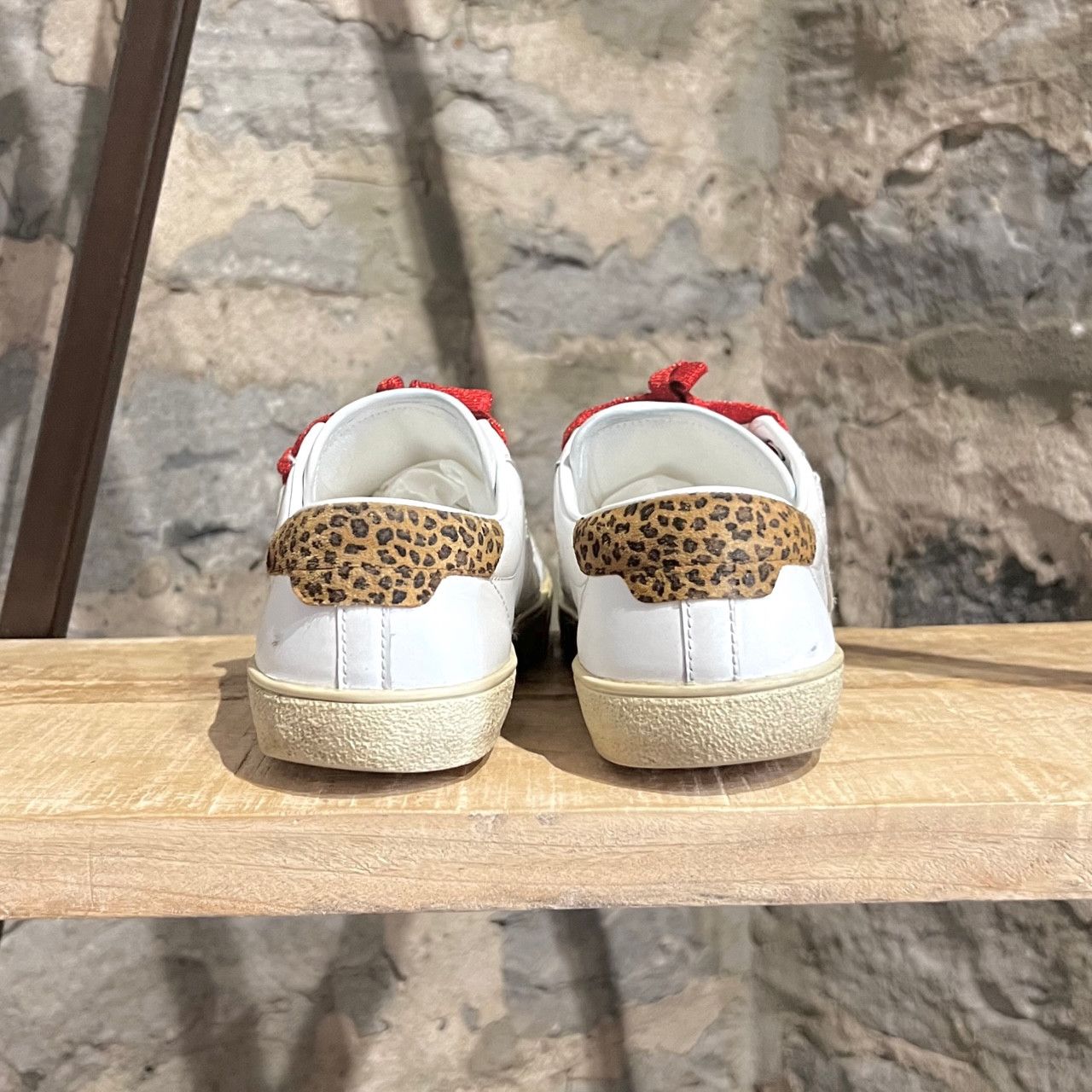 Saint Laurent Paris Saint Laurent White Diamond Patch Distressed Court Sneakers Size US 8 / EU 41 - 6 Thumbnail