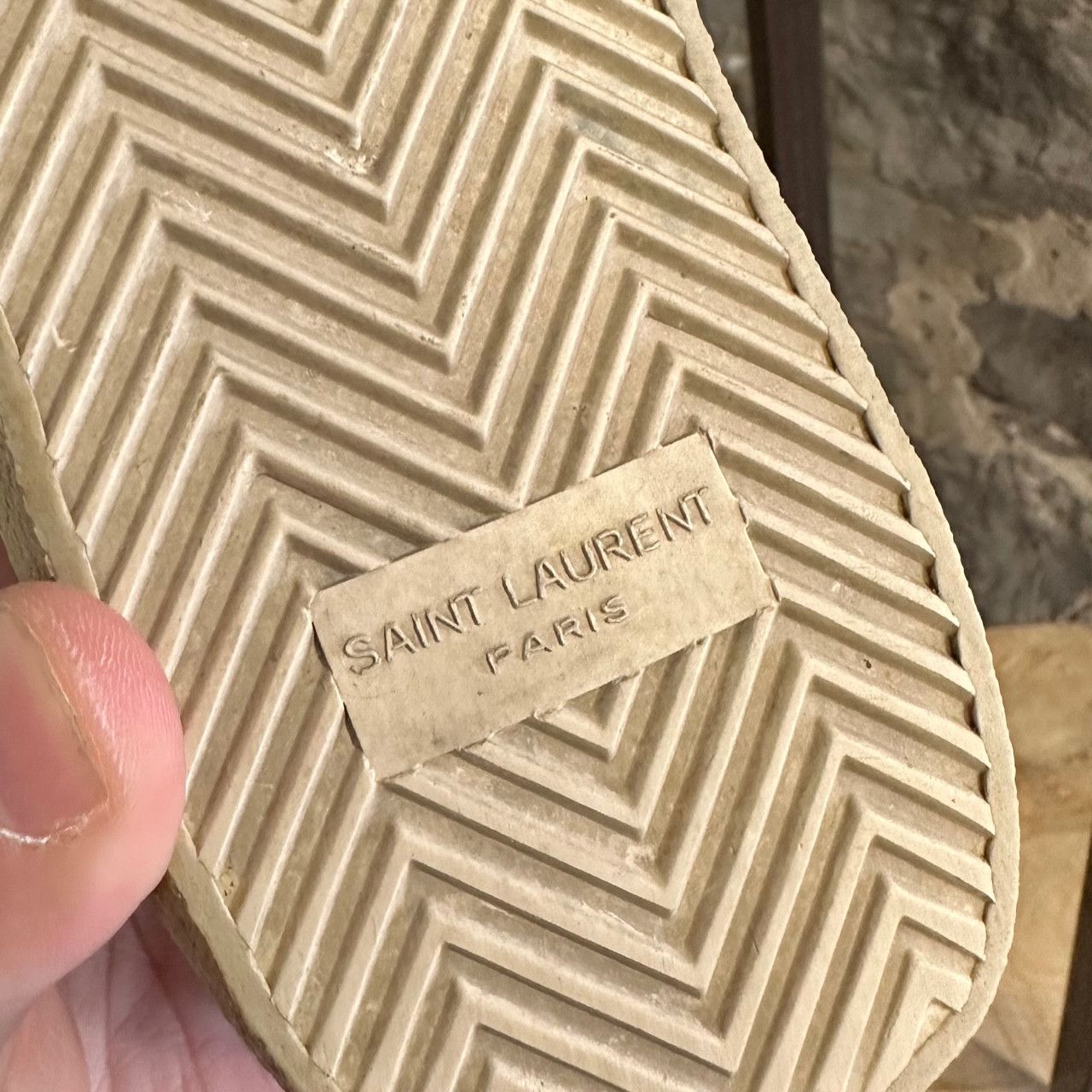 Saint Laurent Paris Saint Laurent White Diamond Patch Distressed Court Sneakers Size US 8 / EU 41 - 11 Thumbnail