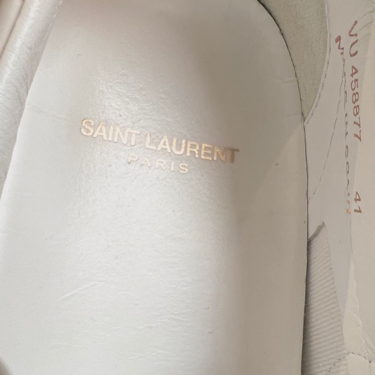 Saint Laurent Paris Saint Laurent White Diamond Patch Distressed Court Sneakers Size US 8 / EU 41 - 9 Thumbnail