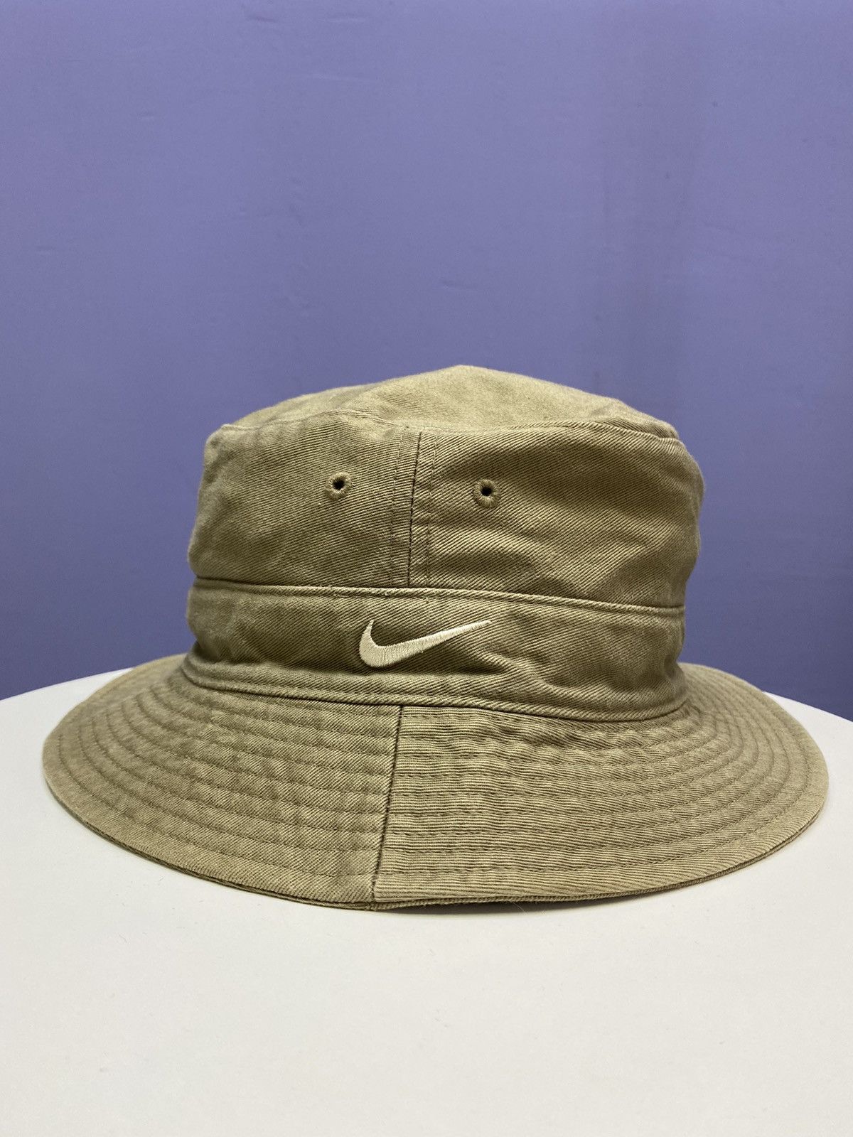 Nike × Vintage Vintage Nike Bucket Hat Swoosh Logo Beige S/M Size Unisex Size ONE SIZE - 1 Thumbnail