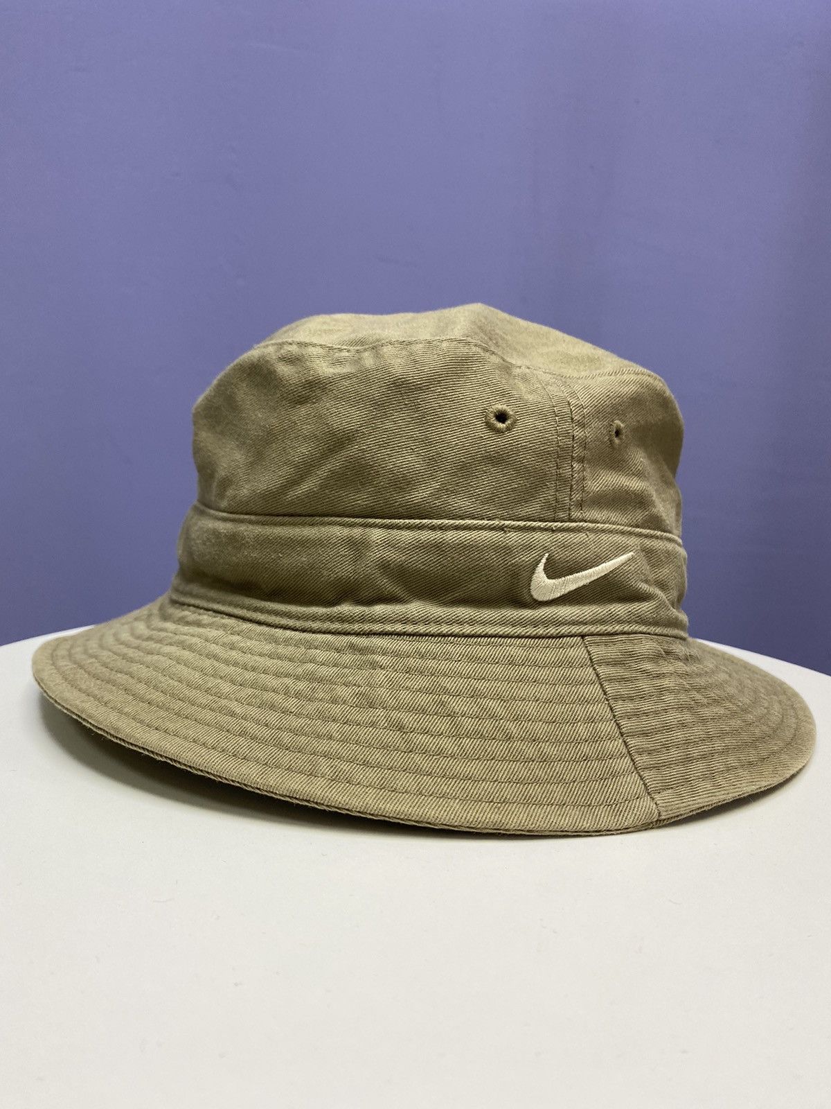 Nike × Vintage Vintage Nike Bucket Hat Swoosh Logo Beige S/M Size Unisex Size ONE SIZE - 3 Thumbnail