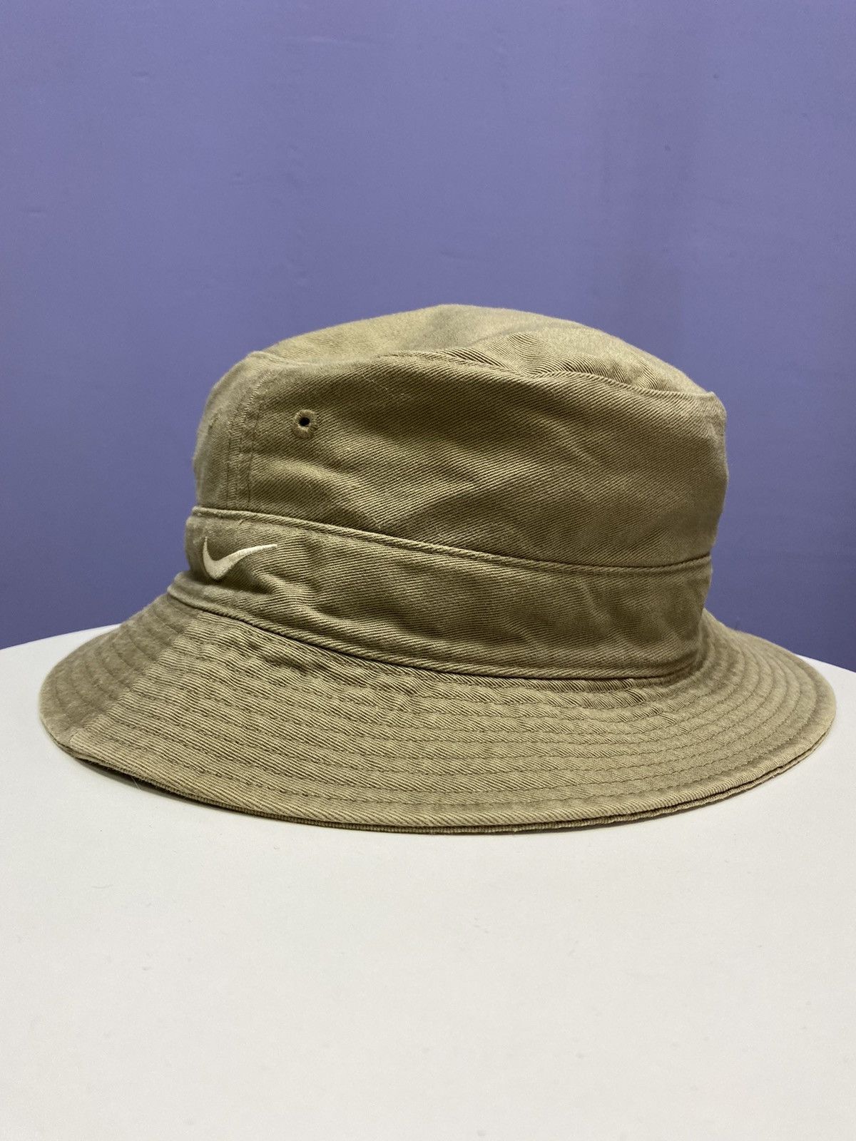 Nike × Vintage Vintage Nike Bucket Hat Swoosh Logo Beige S/M Size Unisex Size ONE SIZE - 2 Thumbnail