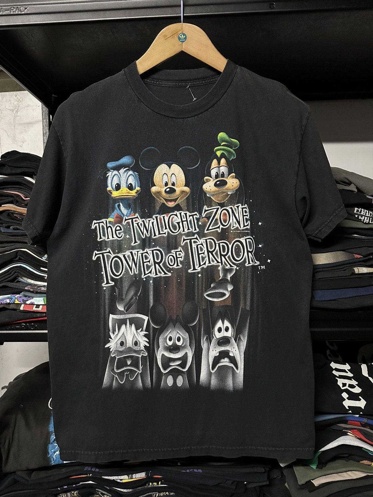 Expert Horror × Mickey Mouse × Vintage Vintage The Twilight Zone Tower Of Terror Faded Tee Size US M / EU 48-50 / 2 - 1 Thumbnail