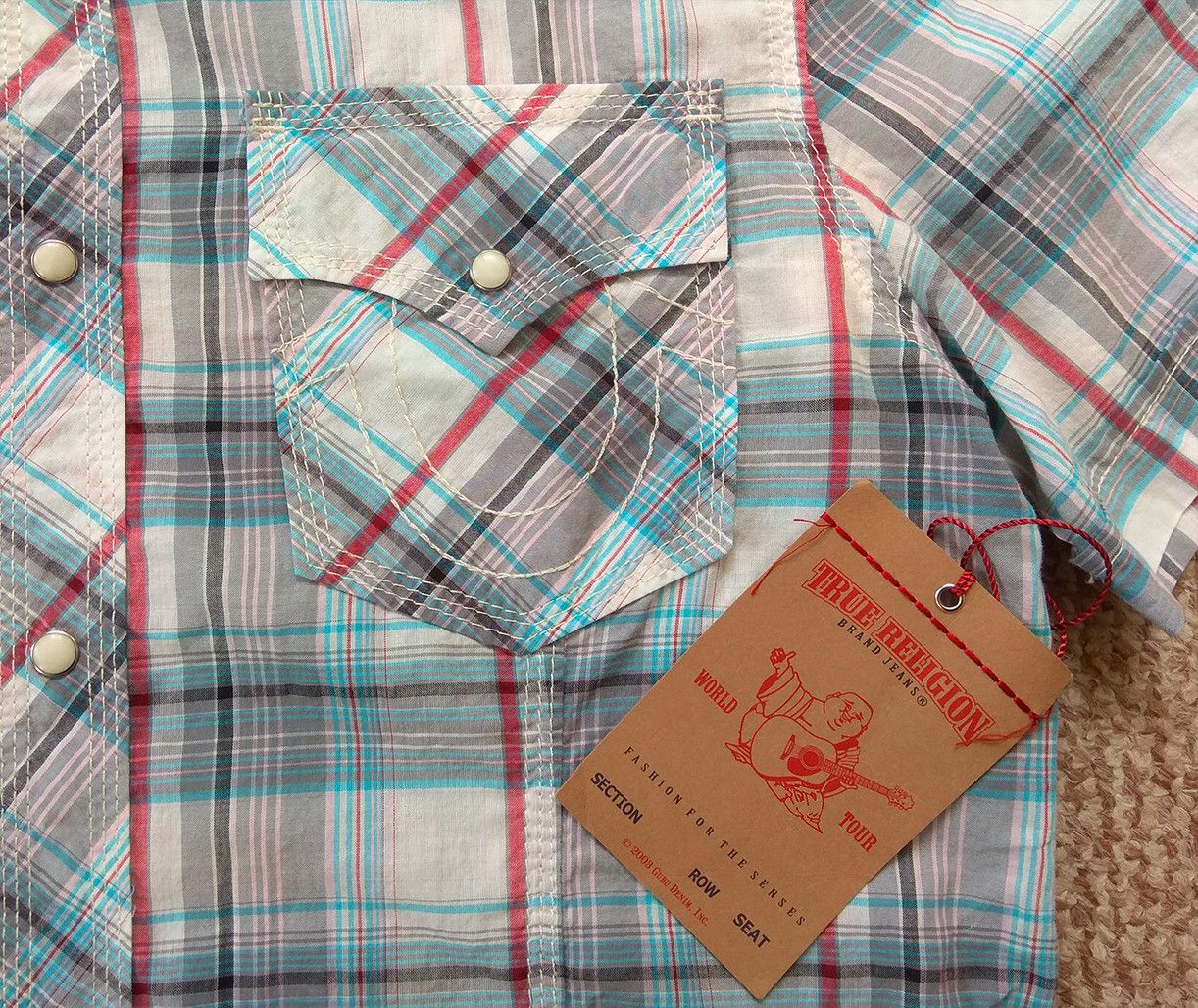 True Religion True Religion Rocky Western Short Sleeve Check Shirt Size US L / EU 52-54 / 3 - 2 Thumbnail