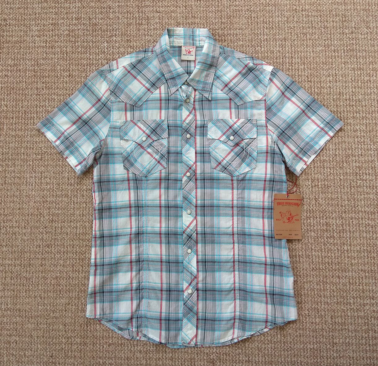 True Religion True Religion Rocky Western Short Sleeve Check Shirt Size US L / EU 52-54 / 3 - 1 Thumbnail