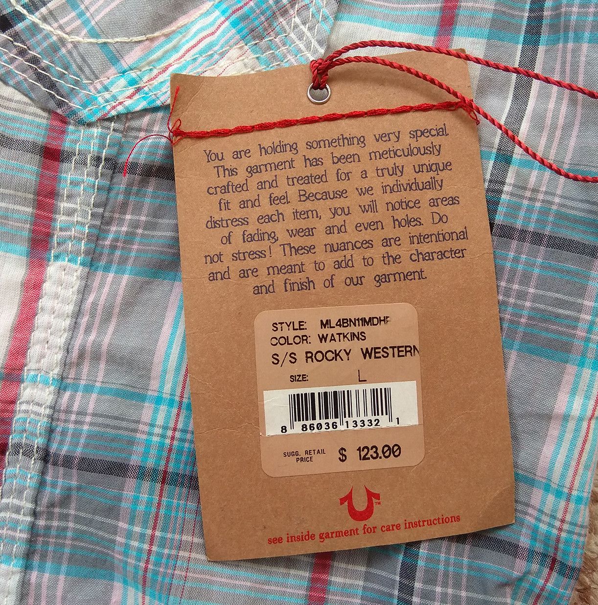 True Religion True Religion Rocky Western Short Sleeve Check Shirt Size US L / EU 52-54 / 3 - 3 Thumbnail