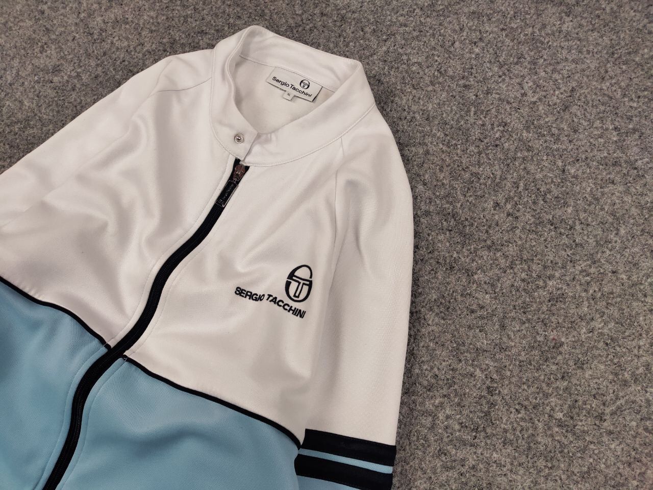 Sergio Tacchini Sergio Tacchini track top light Blue White Light Zip Jacket Size US XL / EU 56 / 4 - 4 Thumbnail