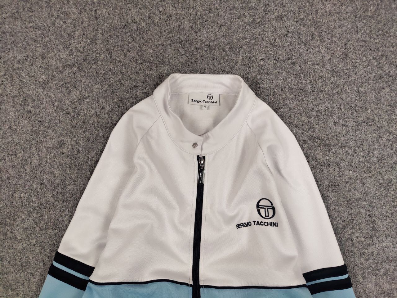 Sergio Tacchini Sergio Tacchini track top light Blue White Light Zip Jacket Size US XL / EU 56 / 4 - 8 Thumbnail