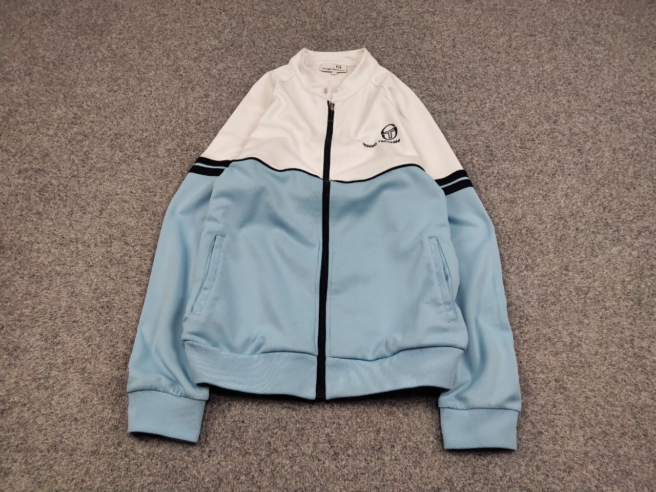 Sergio Tacchini Sergio Tacchini track top light Blue White Light Zip Jacket Size US XL / EU 56 / 4 - 2 Thumbnail