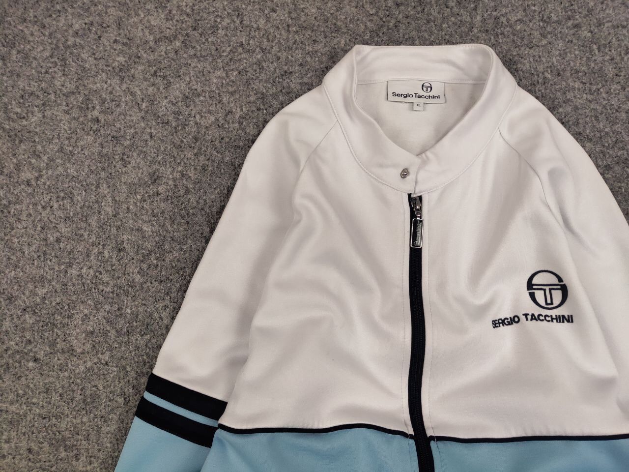 Sergio Tacchini Sergio Tacchini track top light Blue White Light Zip Jacket Size US XL / EU 56 / 4 - 11 Thumbnail