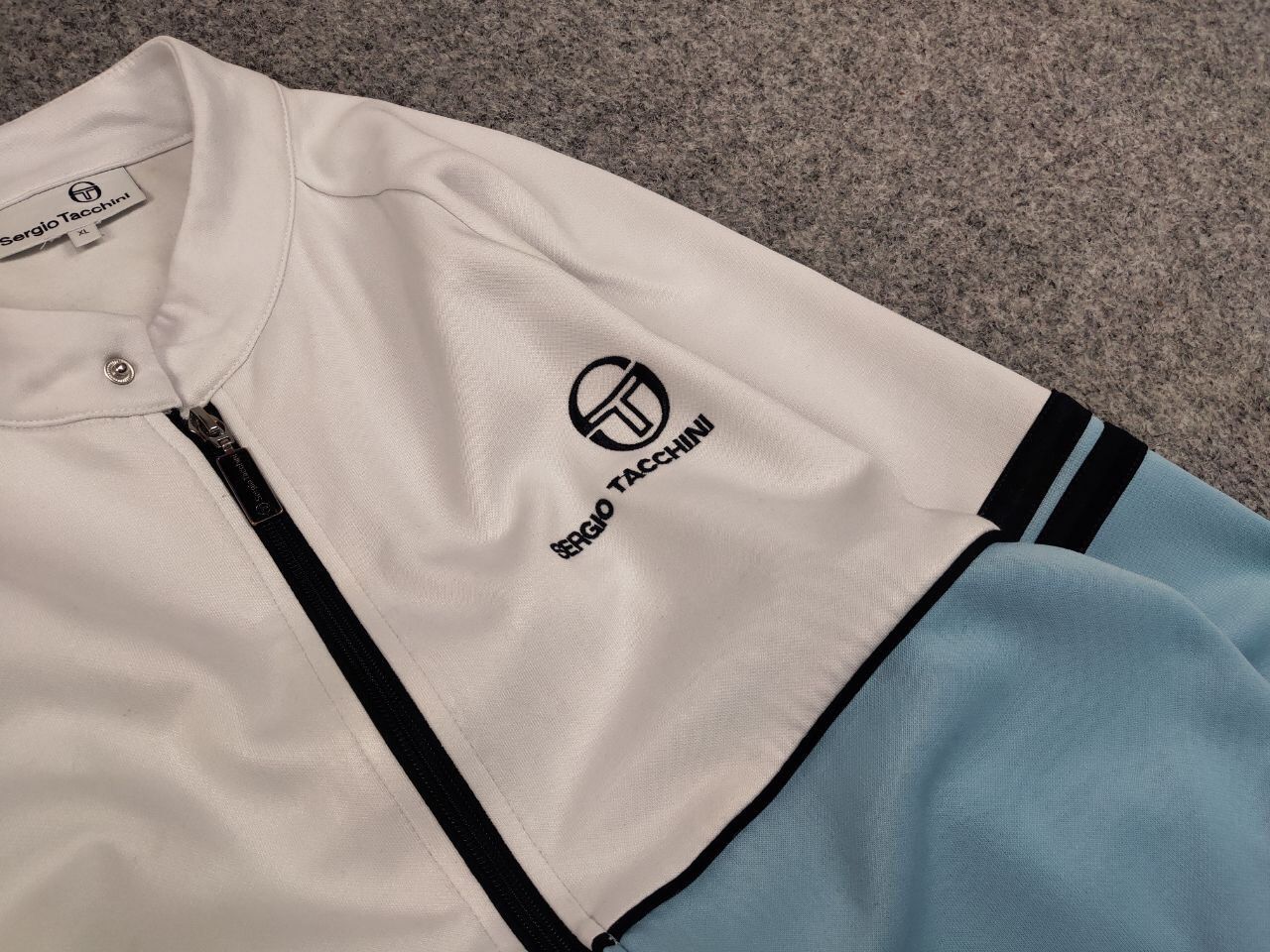Sergio Tacchini Sergio Tacchini track top light Blue White Light Zip Jacket Size US XL / EU 56 / 4 - 12 Thumbnail