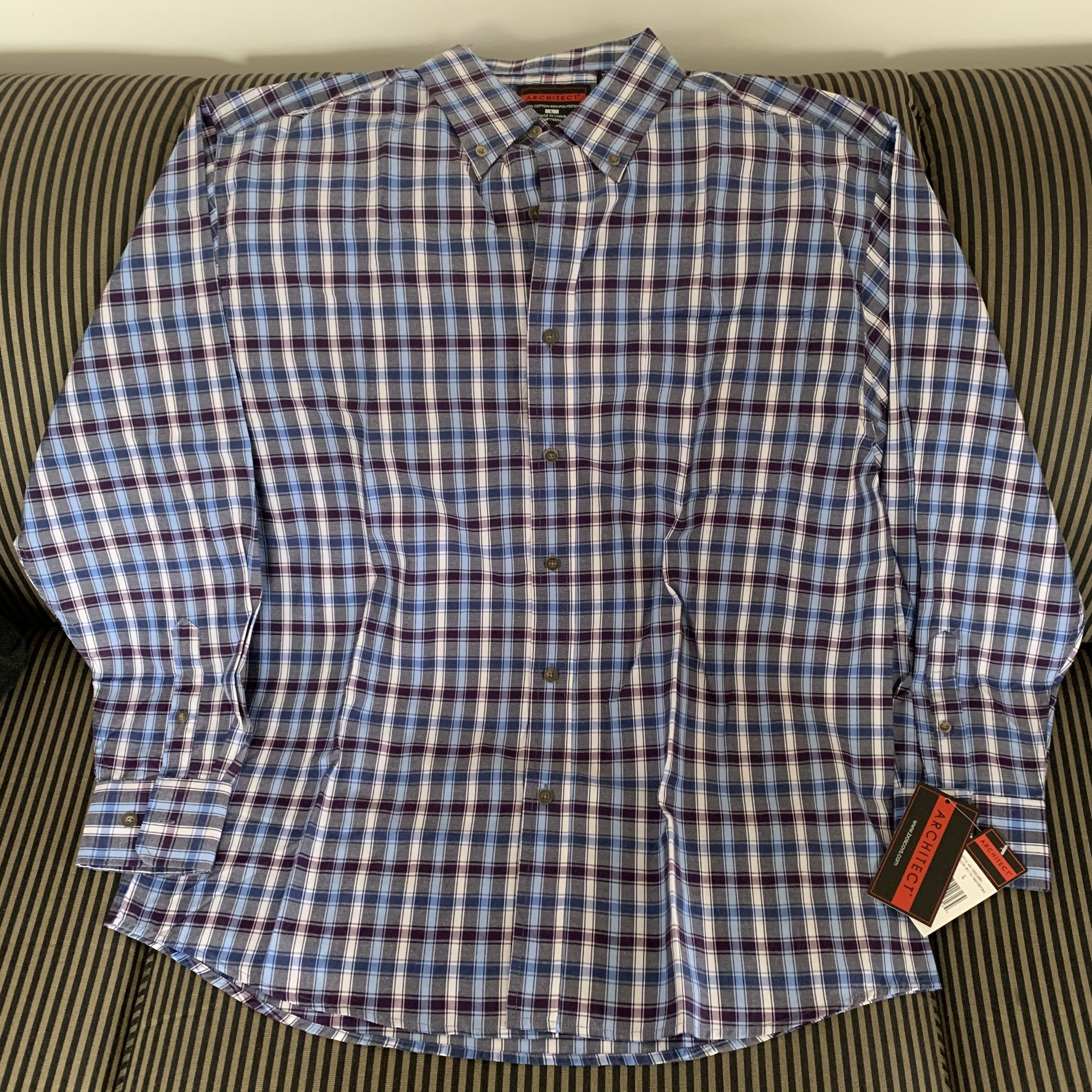 Architect NWT Architect Plaid Button Down Shirt L Regular Easy Care Size US L / EU 52-54 / 3 - 1 Thumbnail
