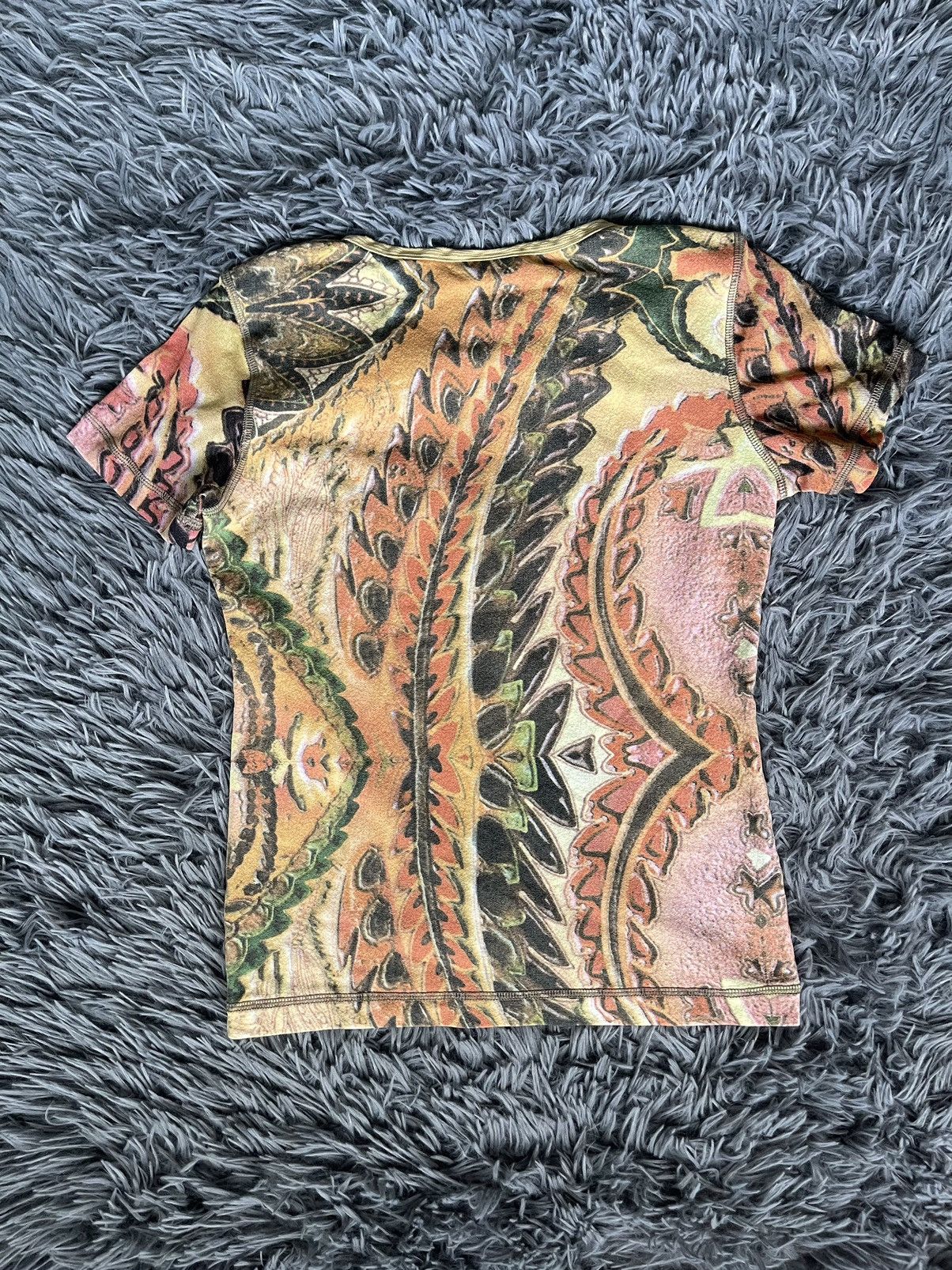Japanese Brand × Vintage Nile Y2K vintage avant garde graphic mesh JPG style t-shirt Size S / US 4 / IT 40 - 5 Thumbnail