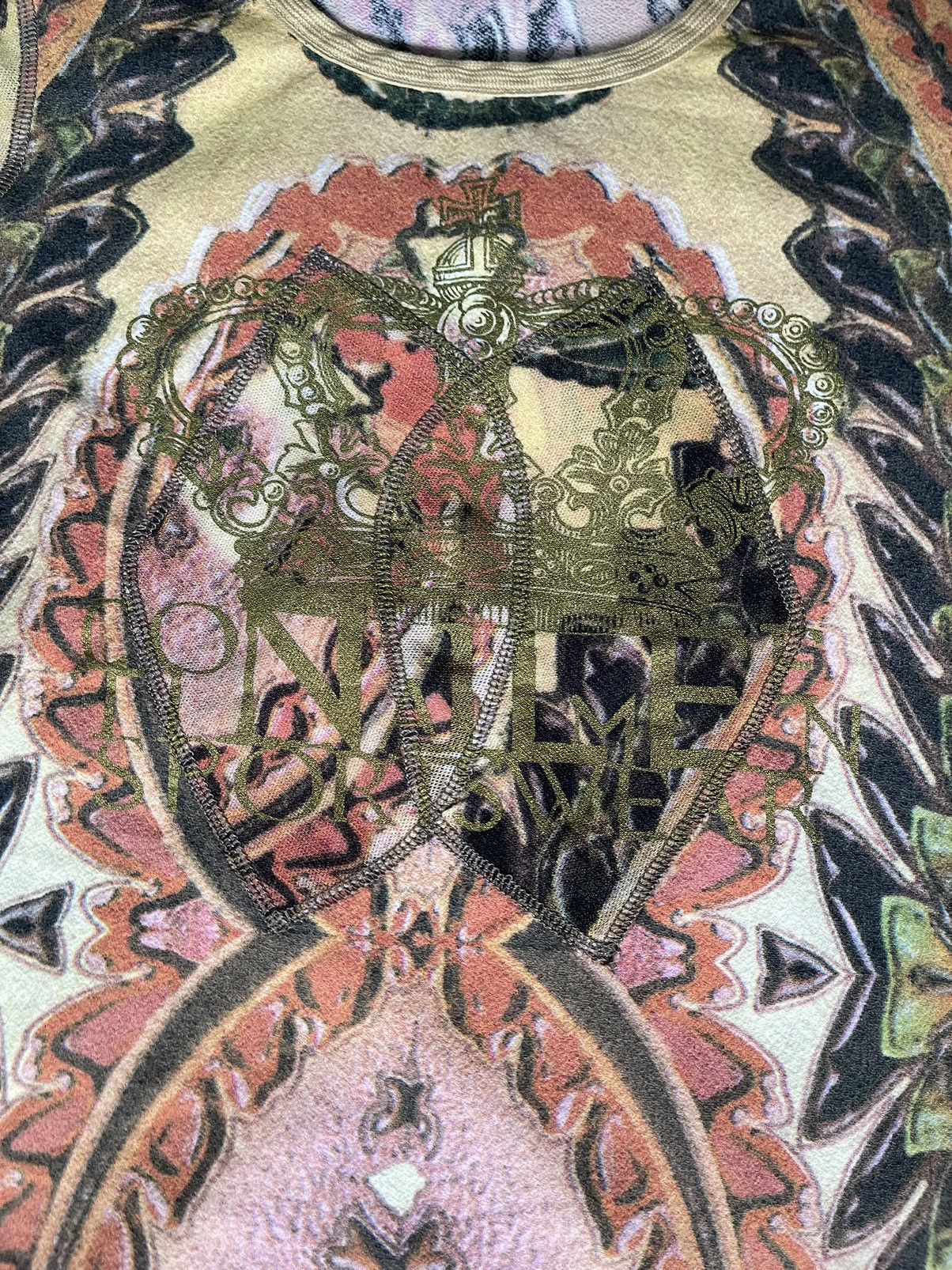 Japanese Brand × Vintage Nile Y2K vintage avant garde graphic mesh JPG style t-shirt Size S / US 4 / IT 40 - 2 Thumbnail