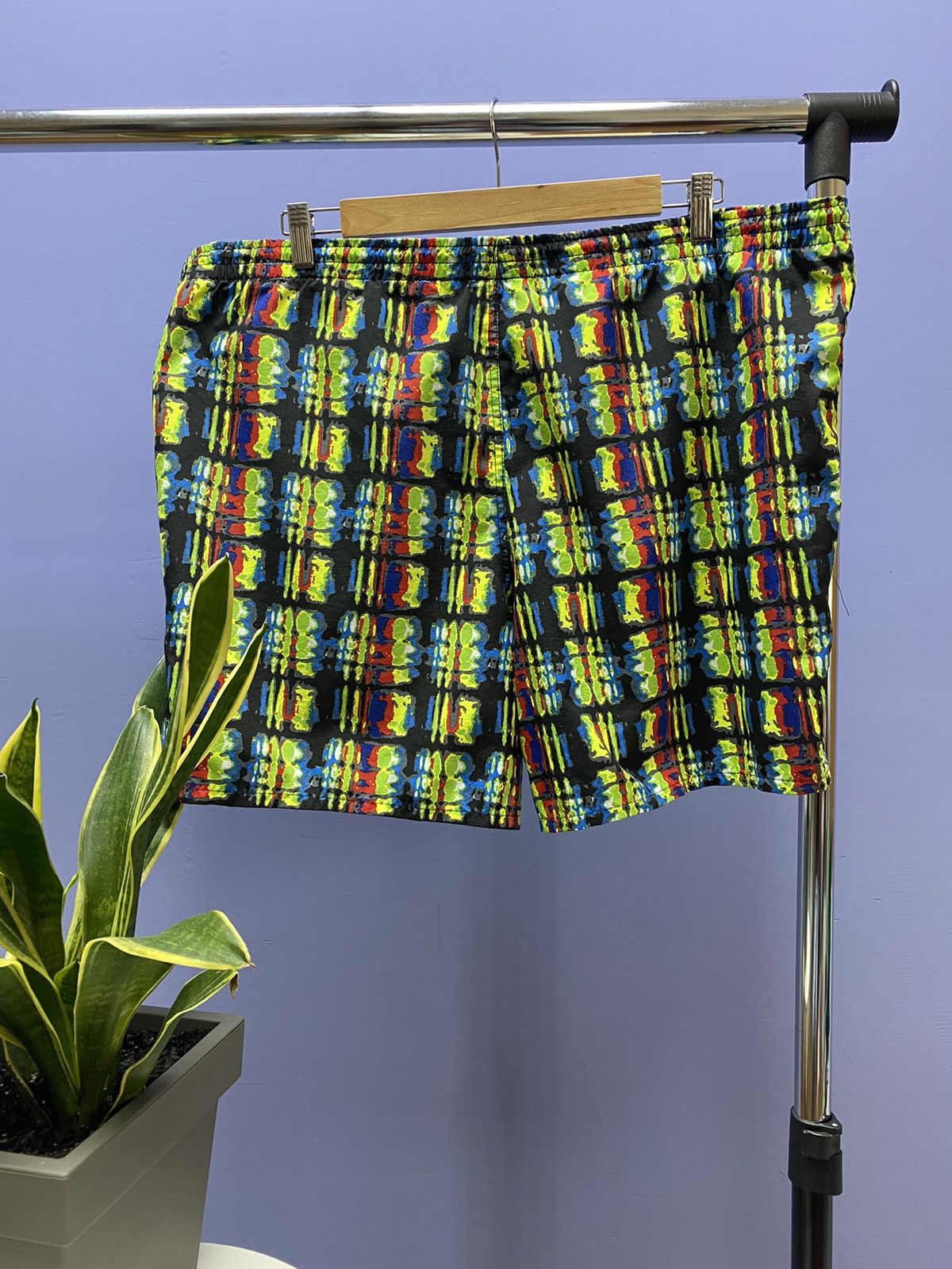 Nike × Vintage Vintage 90s Nike Abstract Acid Shorts Size US 34 / EU 50 - 11 Thumbnail
