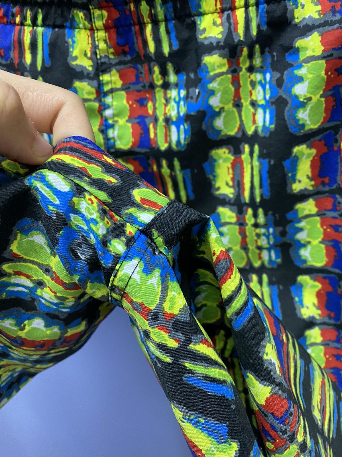 Nike × Vintage Vintage 90s Nike Abstract Acid Shorts Size US 34 / EU 50 - 7 Thumbnail