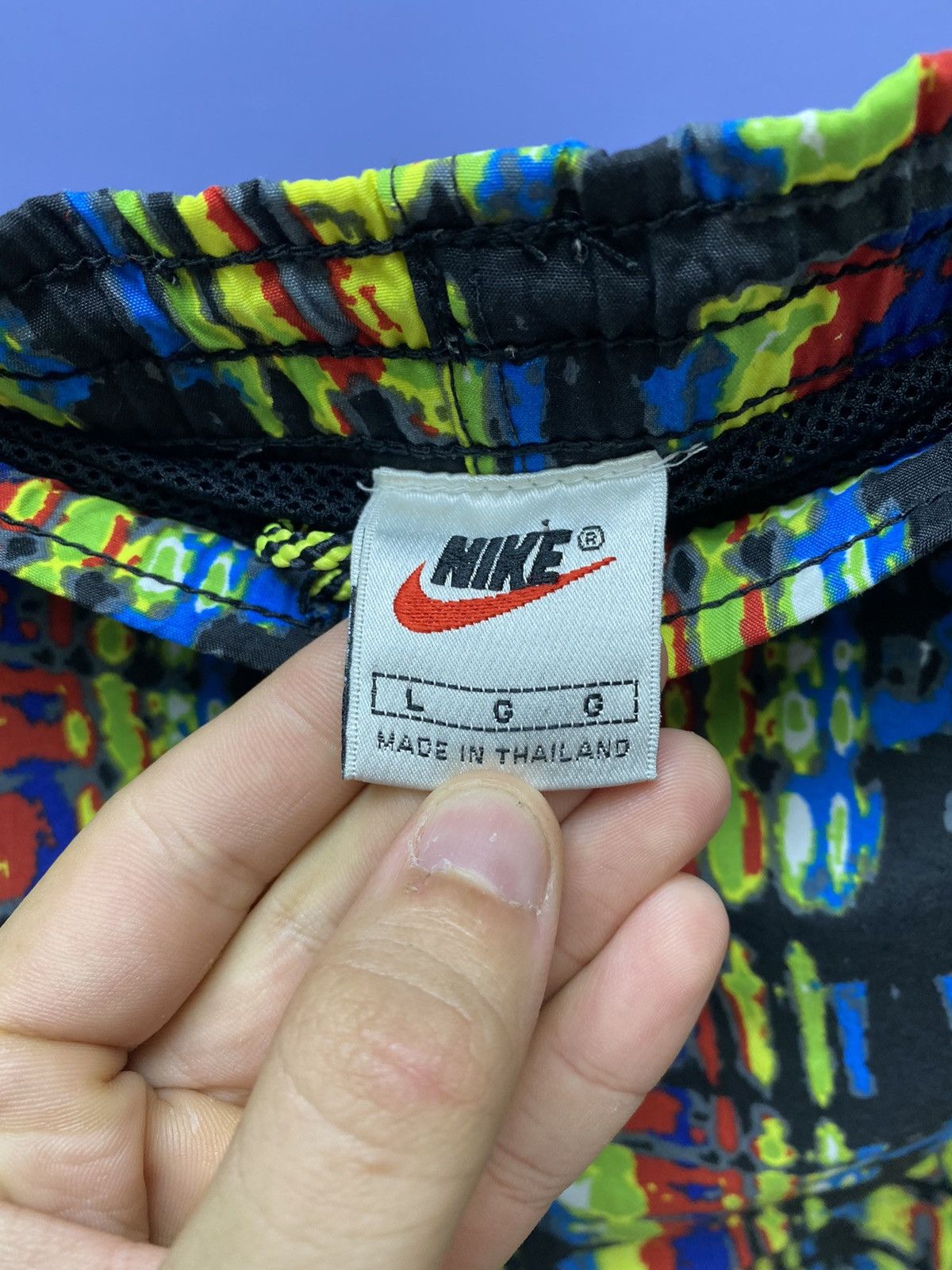 Nike × Vintage Vintage 90s Nike Abstract Acid Shorts Size US 34 / EU 50 - 8 Thumbnail