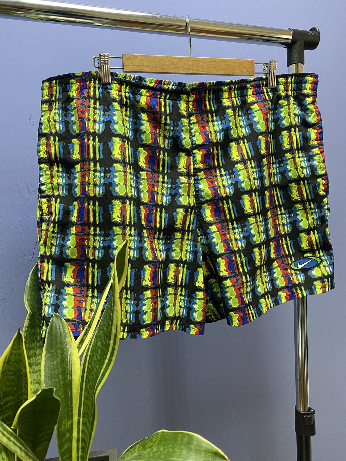 Nike × Vintage Vintage 90s Nike Abstract Acid Shorts Size US 34 / EU 50 - 3 Thumbnail