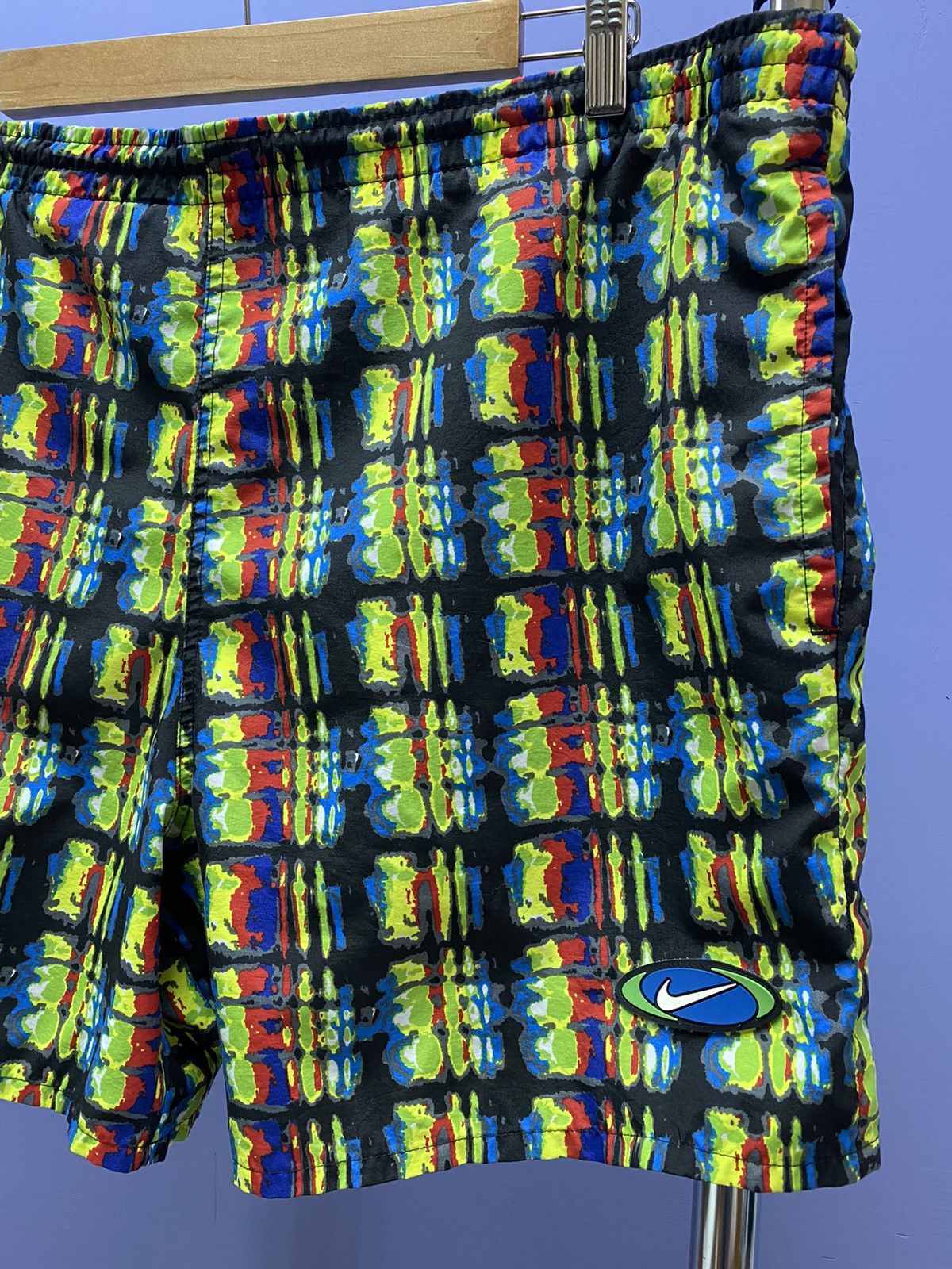 Nike × Vintage Vintage 90s Nike Abstract Acid Shorts Size US 34 / EU 50 - 4 Thumbnail