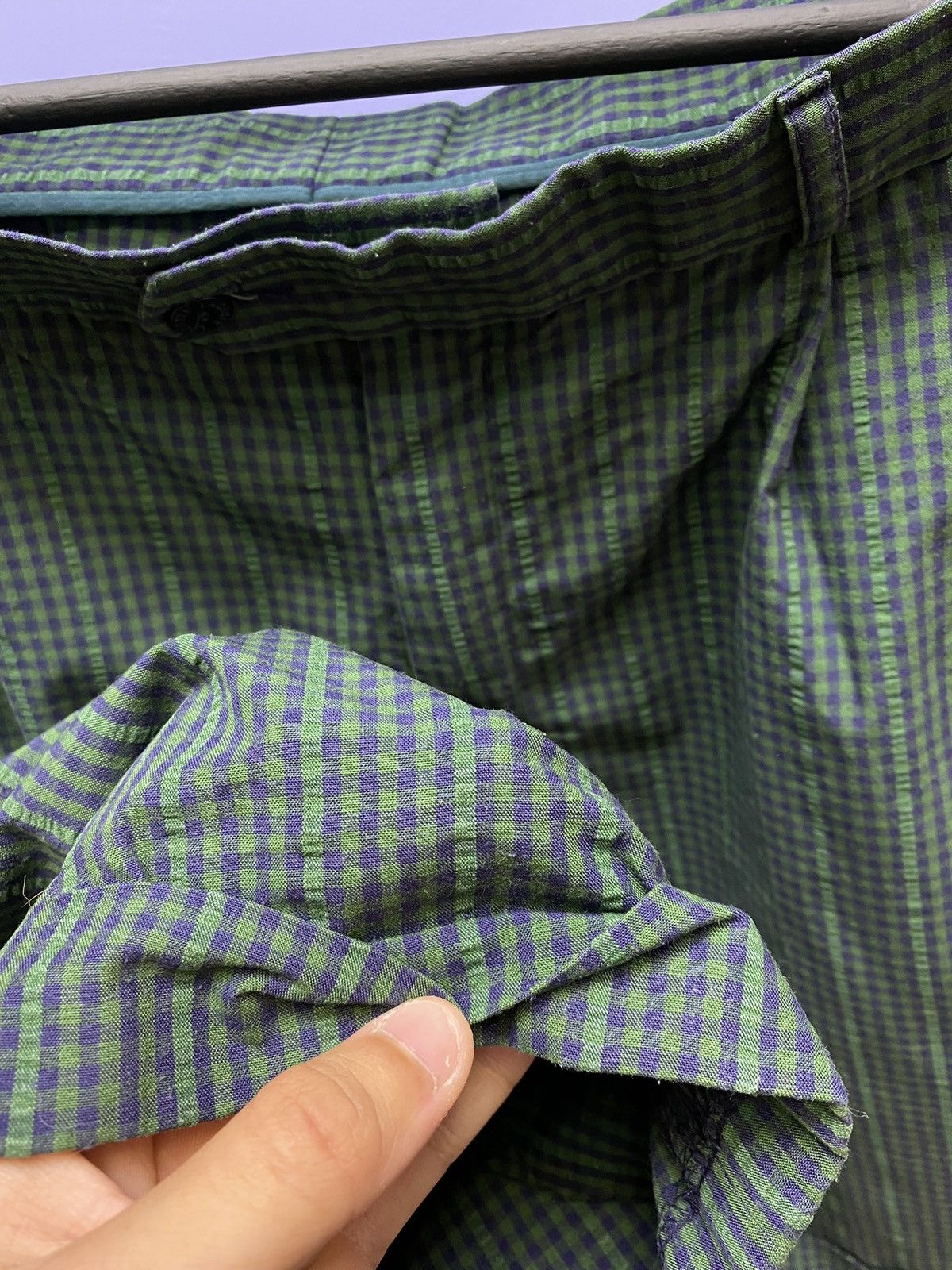 Lacoste × Vintage Vintage Chemise Lacoste Check Green Shorts Size US 36 / EU 52 - 10 Thumbnail