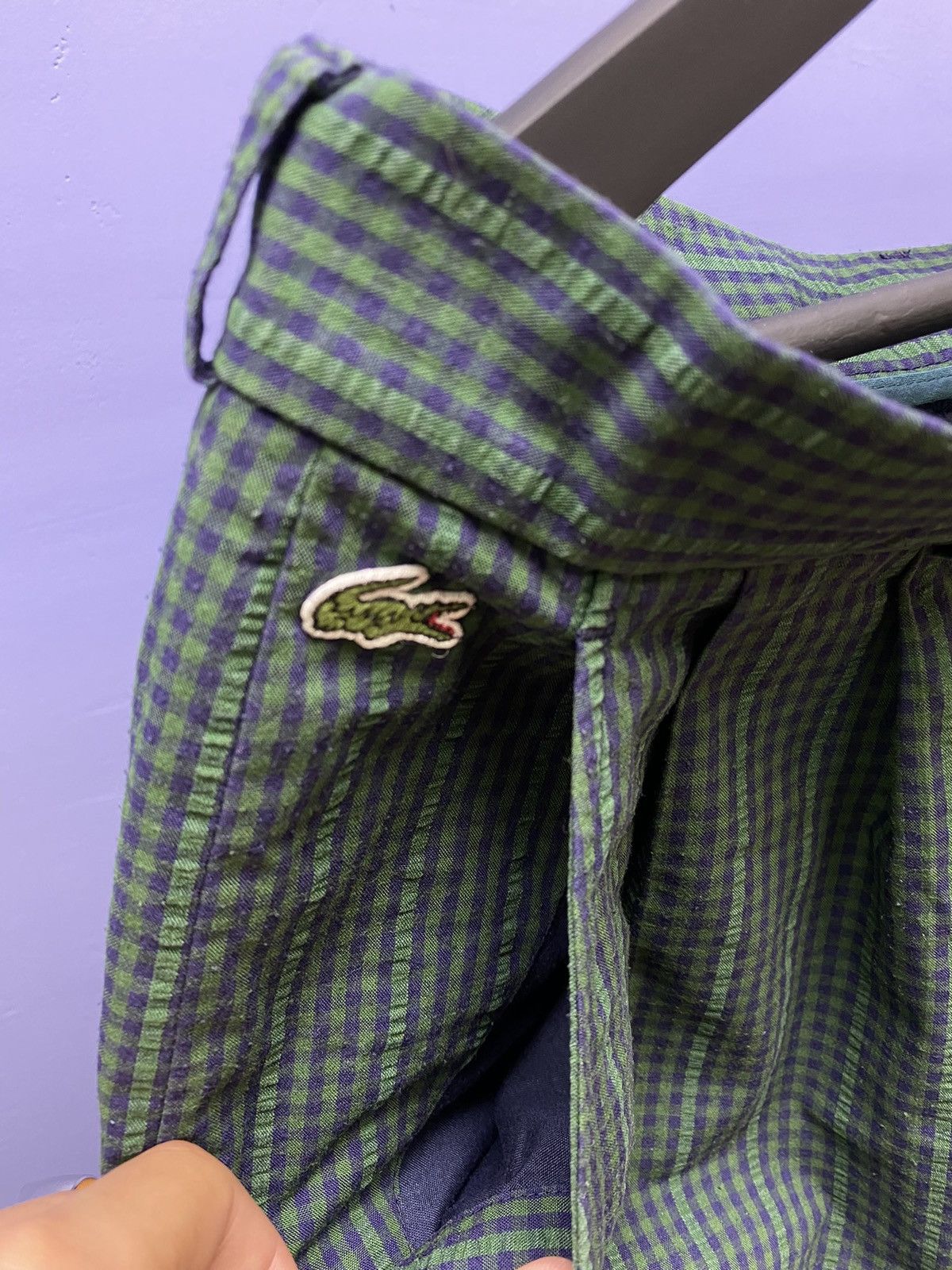 Lacoste × Vintage Vintage Chemise Lacoste Check Green Shorts Size US 36 / EU 52 - 7 Thumbnail