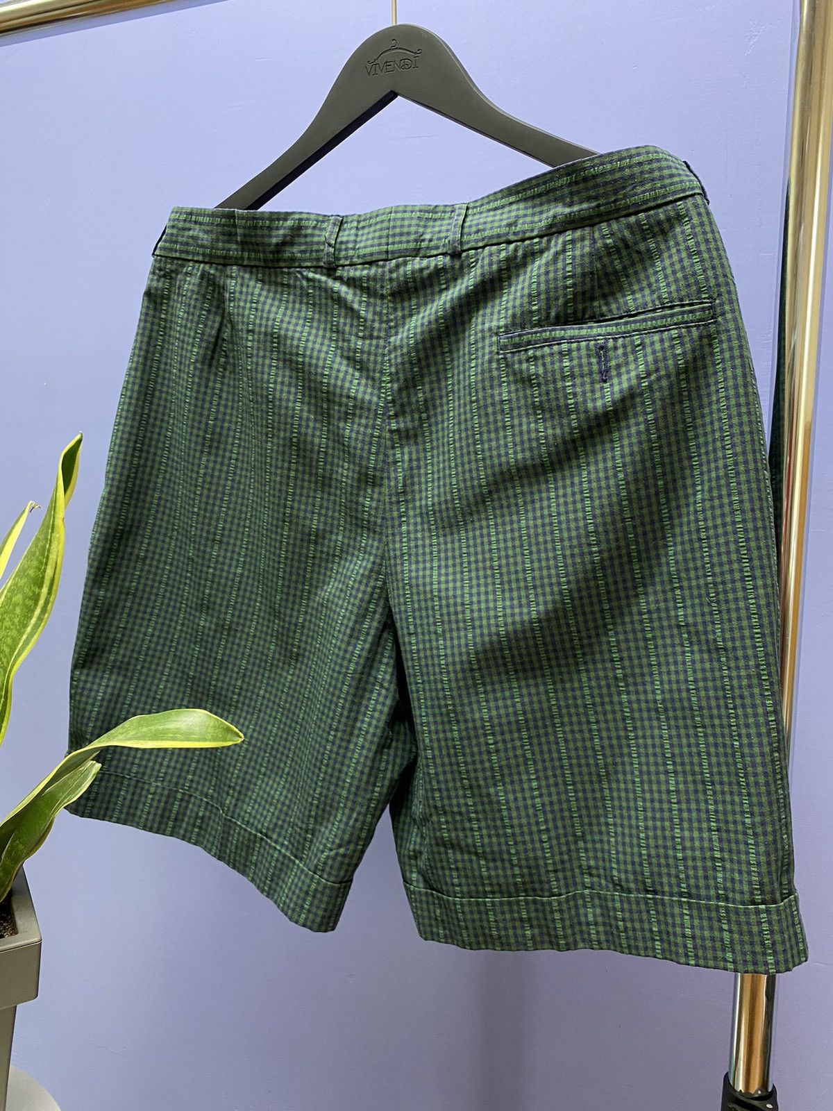 Lacoste × Vintage Vintage Chemise Lacoste Check Green Shorts Size US 36 / EU 52 - 18 Thumbnail