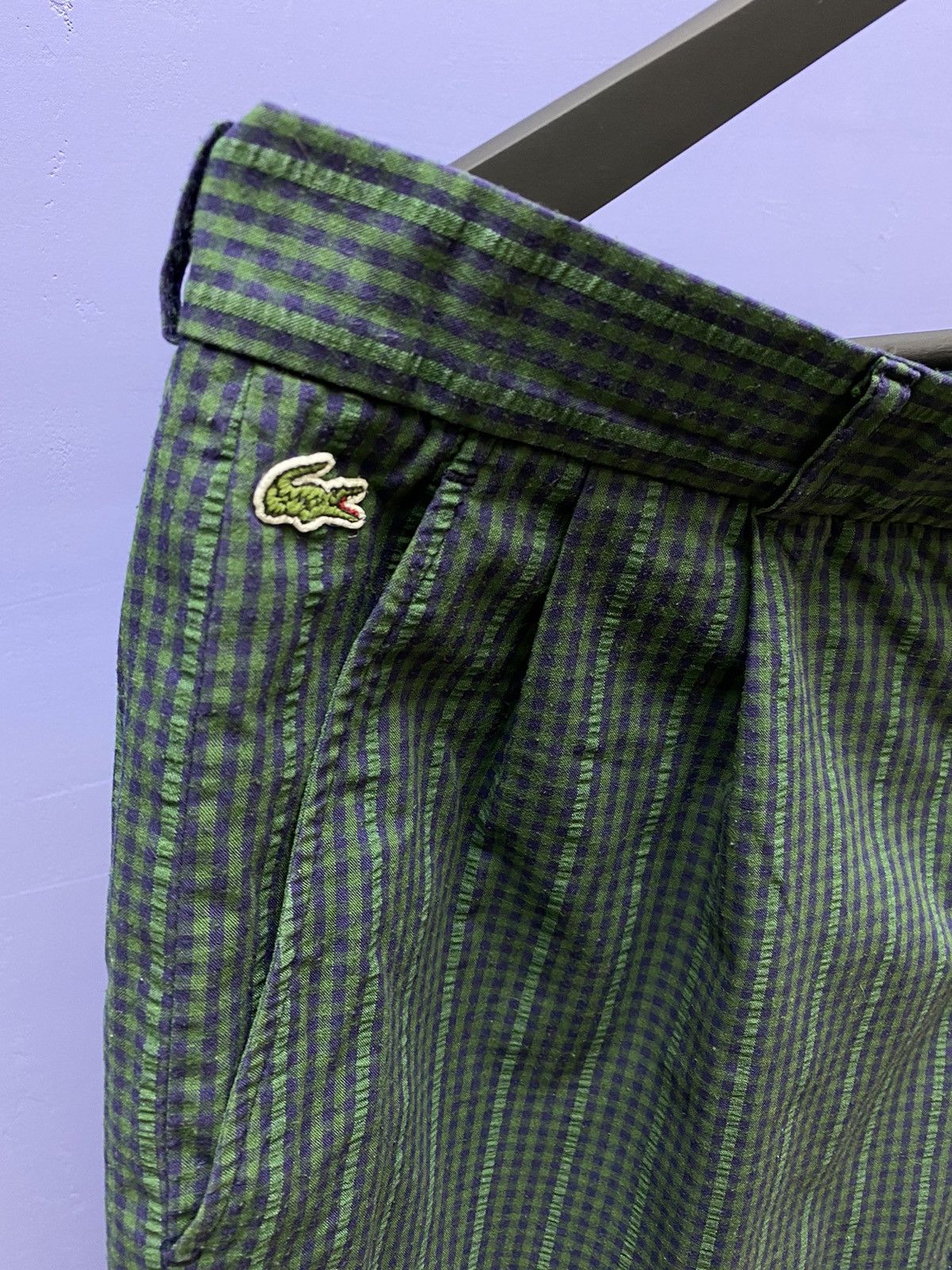 Lacoste × Vintage Vintage Chemise Lacoste Check Green Shorts Size US 36 / EU 52 - 6 Thumbnail