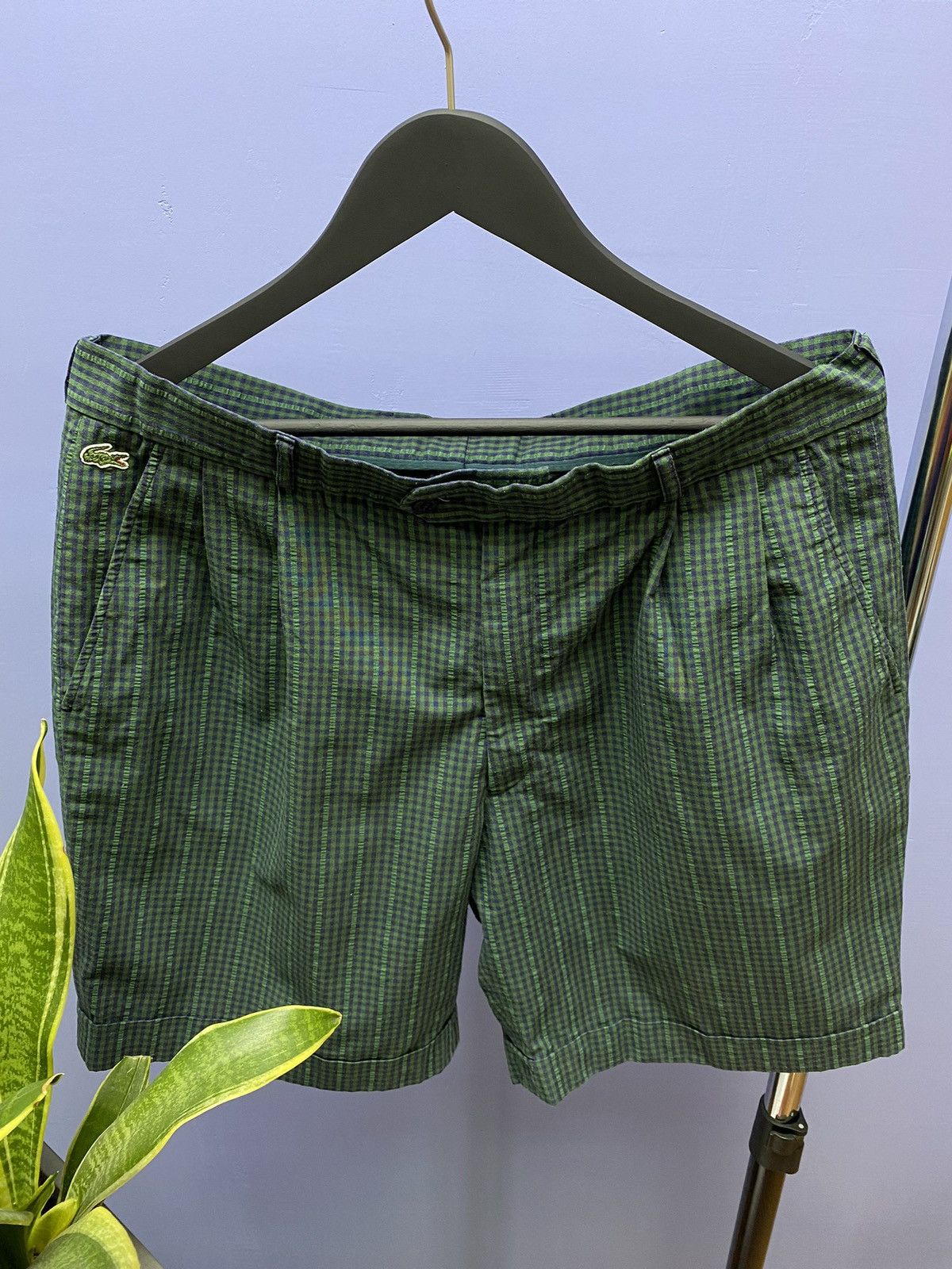 Lacoste × Vintage Vintage Chemise Lacoste Check Green Shorts Size US 36 / EU 52 - 5 Thumbnail