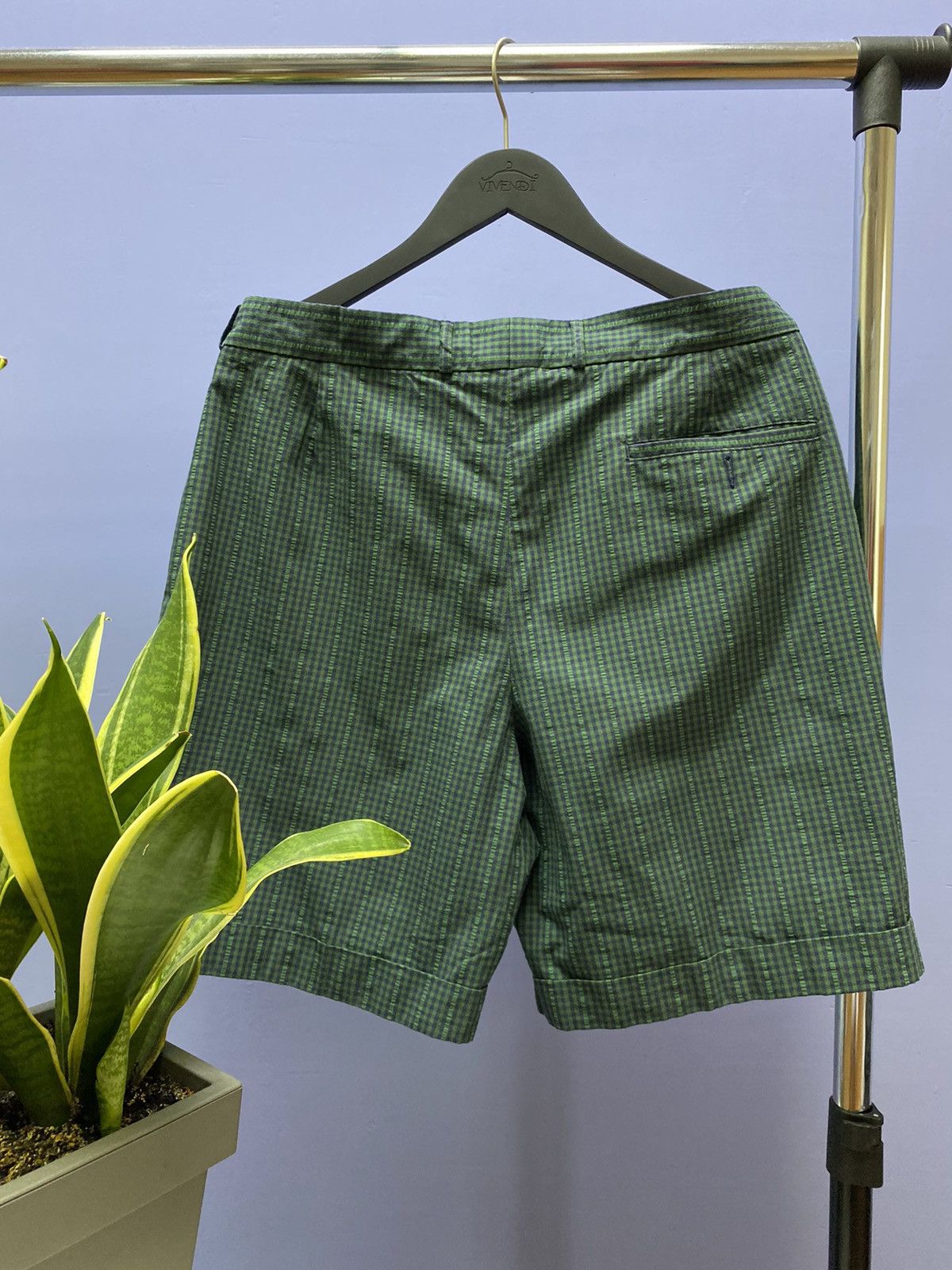 Lacoste × Vintage Vintage Chemise Lacoste Check Green Shorts Size US 36 / EU 52 - 17 Thumbnail