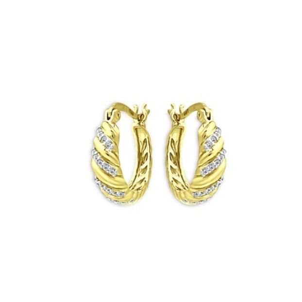 Marc & Marcella Diamond Twist Hoop Earrings New