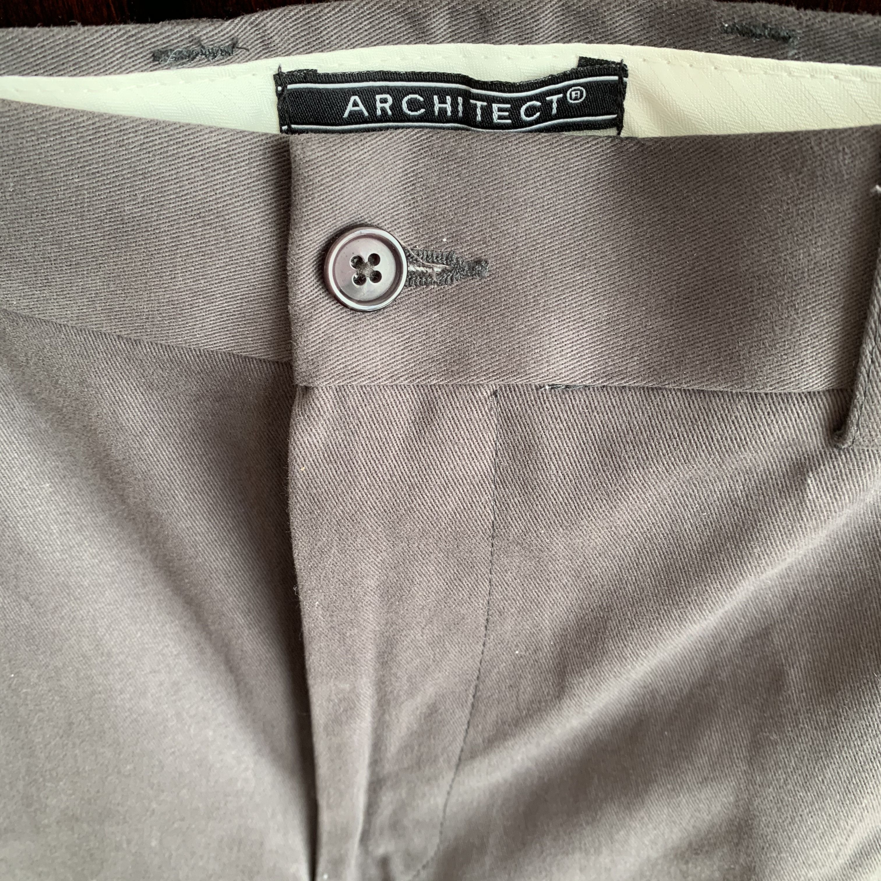 Architect NWOT Flat Front Gray Chino Khaki Pants 34W 32L 100% Cotton ...