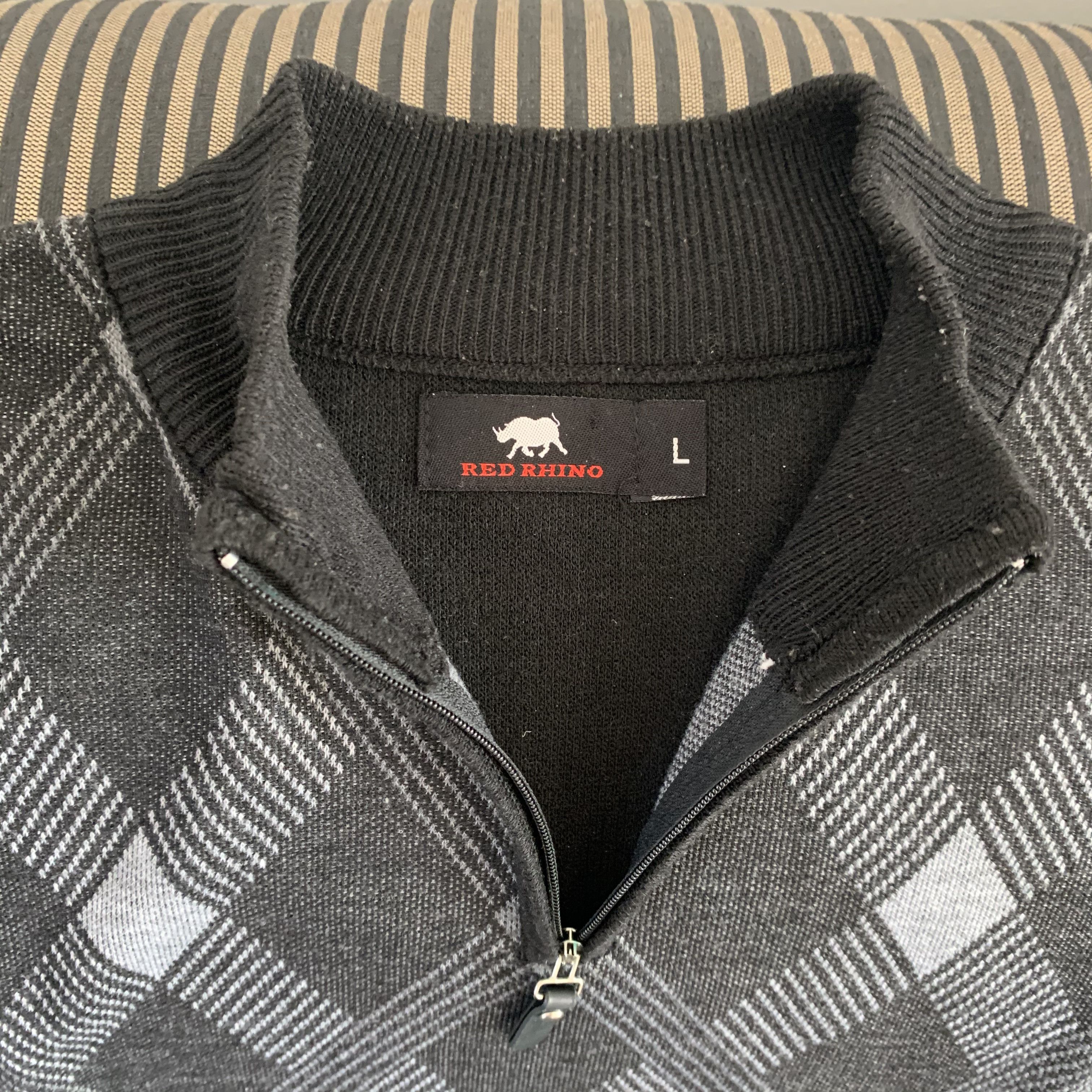 Other Black/Gray Check Argyle 1/4 Zip Sweater L Red Rhino Pull Size US L / EU 52-54 / 3 - 2 Thumbnail