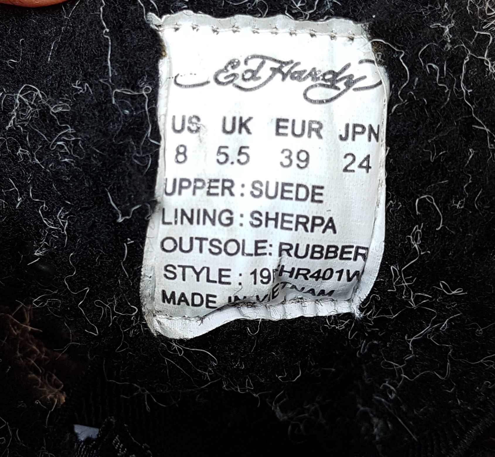 Ed Hardy Vintage Ed Hardy Hi-Top Womens Sherpa Suede Sneakers Size US 8 / IT 38 - 13 Thumbnail