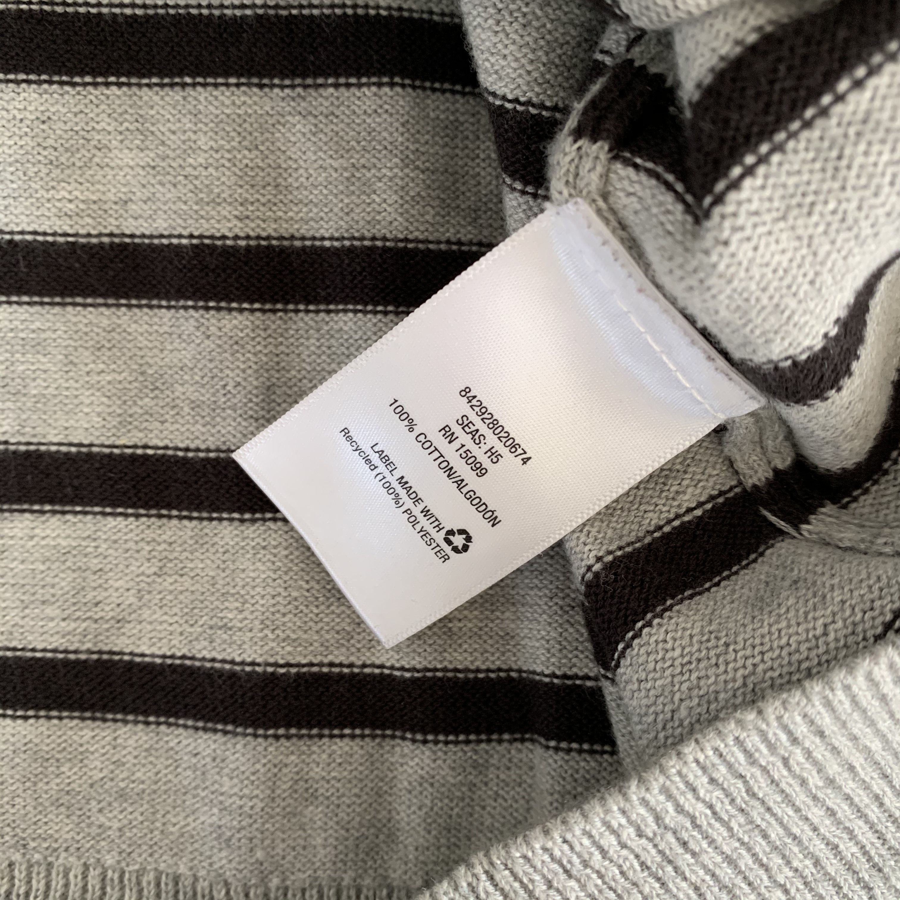 Other Amplify Gray Cotton Striped Sweater L Pullover Crewneck EUC Size US L / EU 52-54 / 3 - 5 Thumbnail