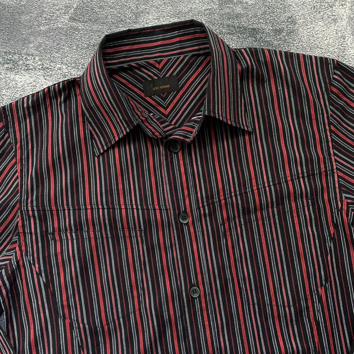 Issey Miyake × Pleats Please Issey Miyake × Tete Homme LAST DROP🔥TETE HOMME Stripes long sleeve shirt Size US L / EU 52-54 / 3 - 3 Thumbnail