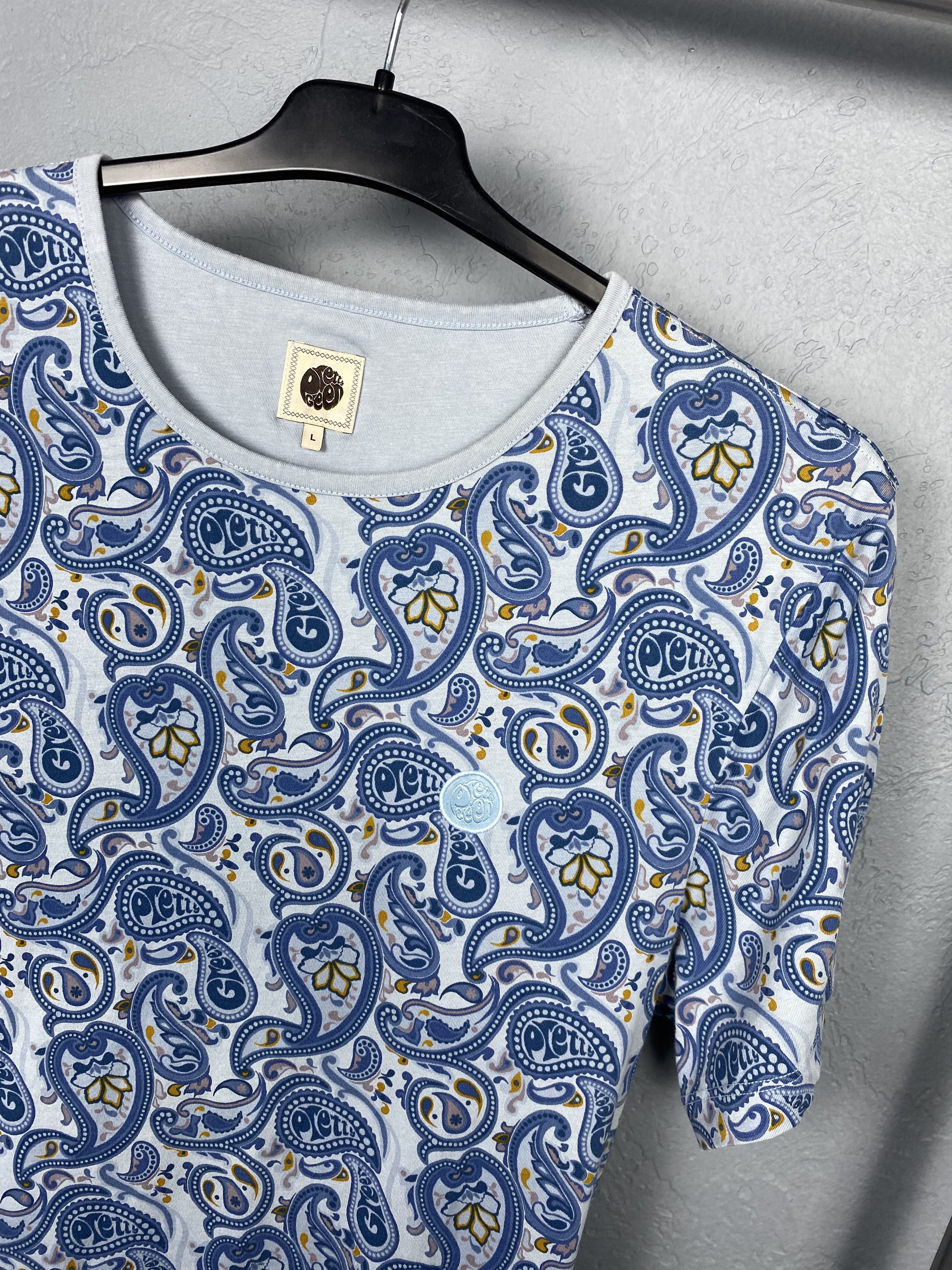 Pretty Green Pretty Green Vintage Mens Paisley Patterned T-Shirt Tee Size US L / EU 52-54 / 3 - 2 Thumbnail