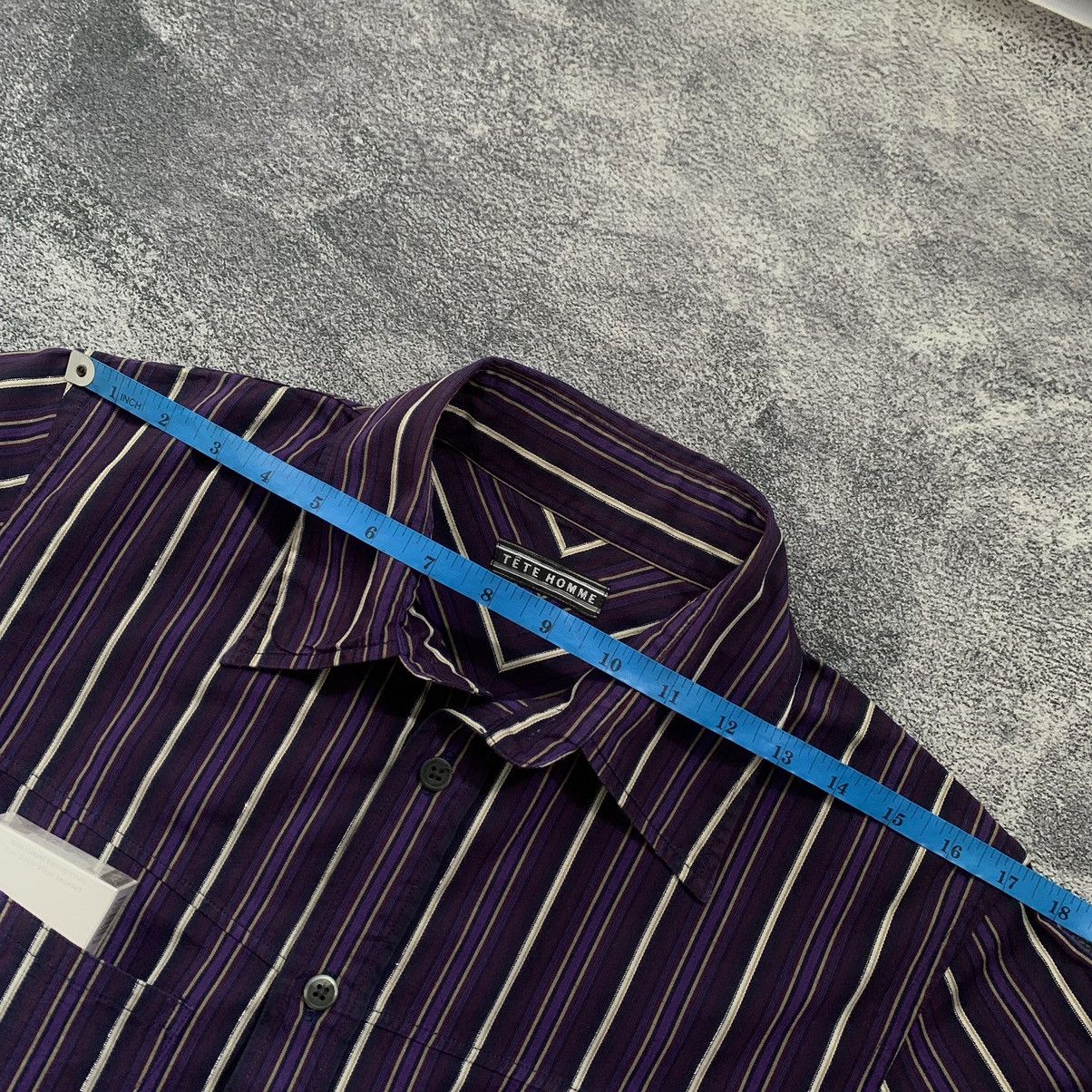 Issey Miyake × Pleats Please Issey Miyake × Tete Homme LAST DROP🔥TETE HOMME Stripes long sleeve shirt Size US L / EU 52-54 / 3 - 9 Thumbnail