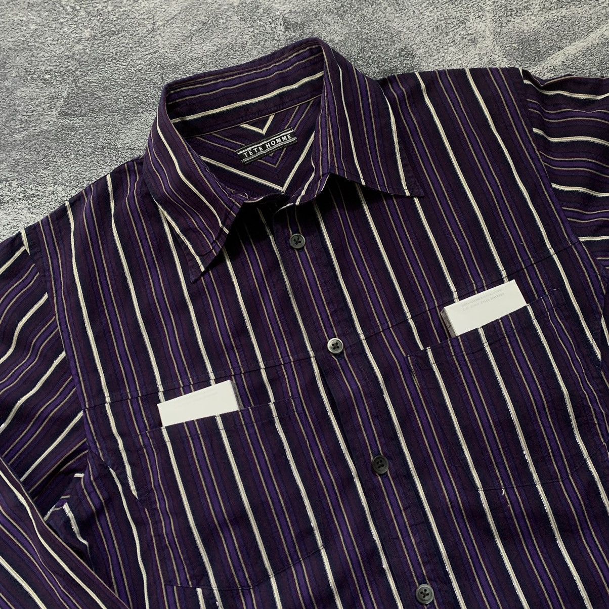 Issey Miyake × Pleats Please Issey Miyake × Tete Homme LAST DROP🔥TETE HOMME Stripes long sleeve shirt Size US L / EU 52-54 / 3 - 2 Thumbnail
