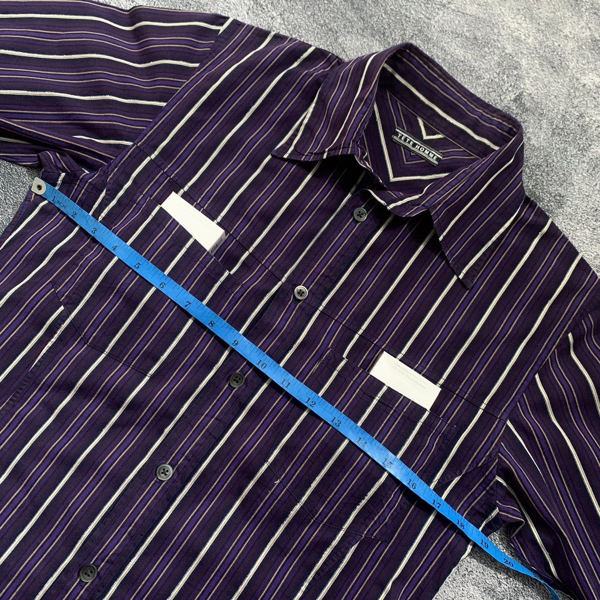 Issey Miyake × Pleats Please Issey Miyake × Tete Homme LAST DROP🔥TETE HOMME Stripes long sleeve shirt Size US L / EU 52-54 / 3 - 7 Thumbnail