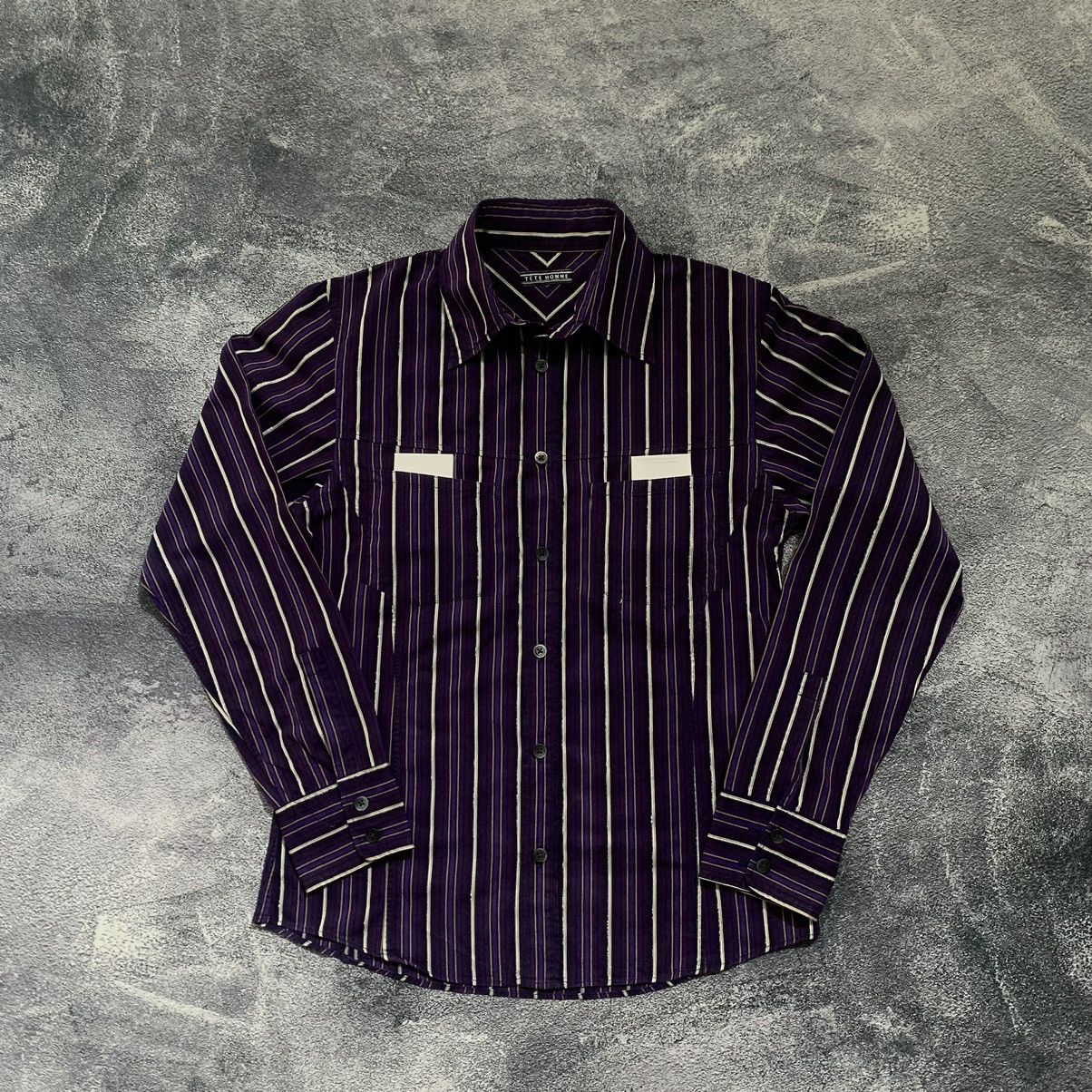 Issey Miyake × Pleats Please Issey Miyake × Tete Homme LAST DROP🔥TETE HOMME Stripes long sleeve shirt Size US L / EU 52-54 / 3 - 1 Thumbnail